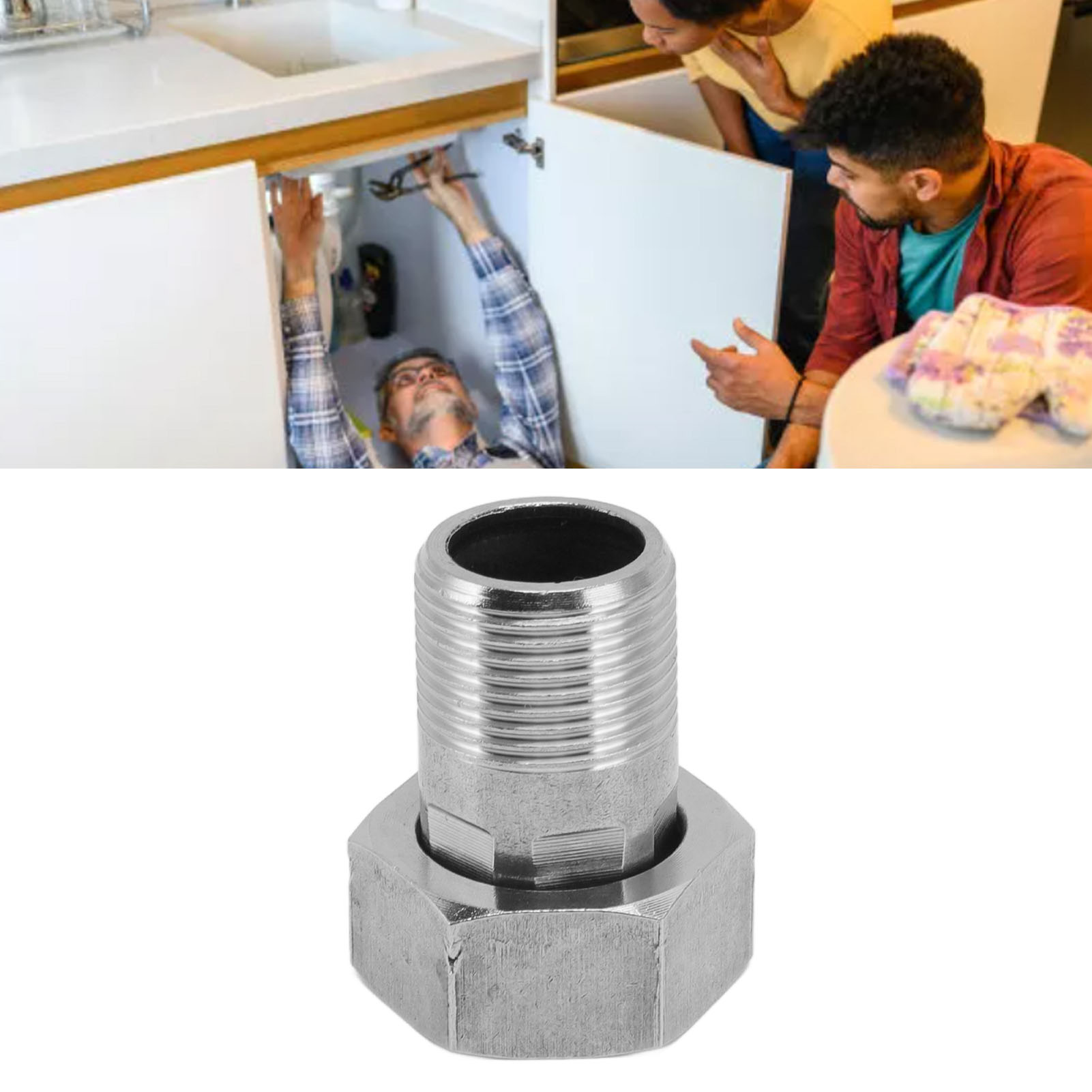 Sanitärarmaturen, Edelstahl-wasserzähleranschlüsse, Adapter, Rohrverbindungsstücke, 6/8" Bis 1