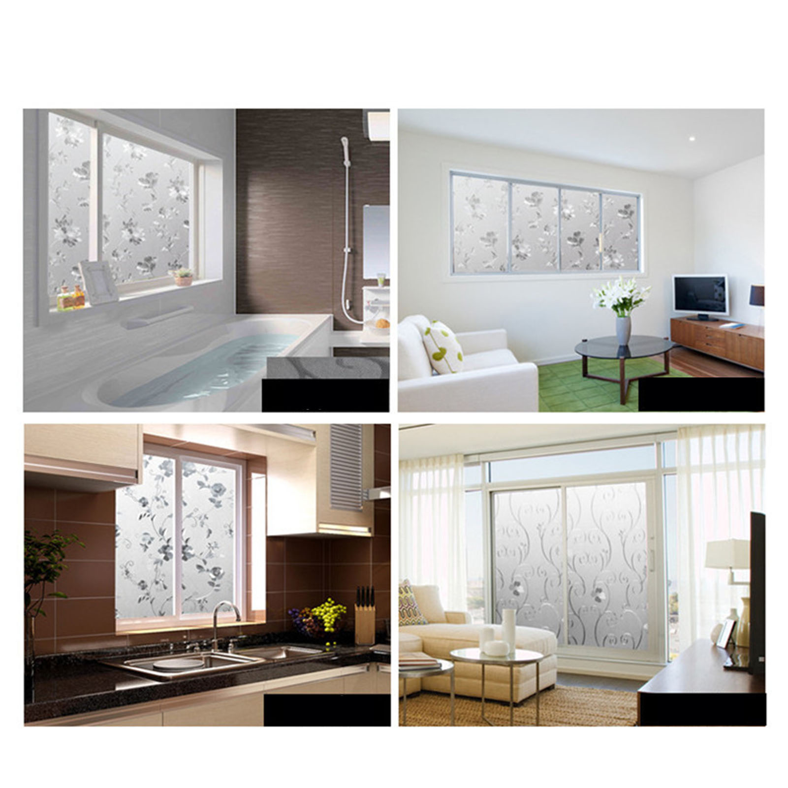 Transparenter 3d-dekoraufkleber, Kieselsteinoptik, Klebstofffrei, 45 X 200 Cm, Kieselsteinoptik, Für Bürofenster