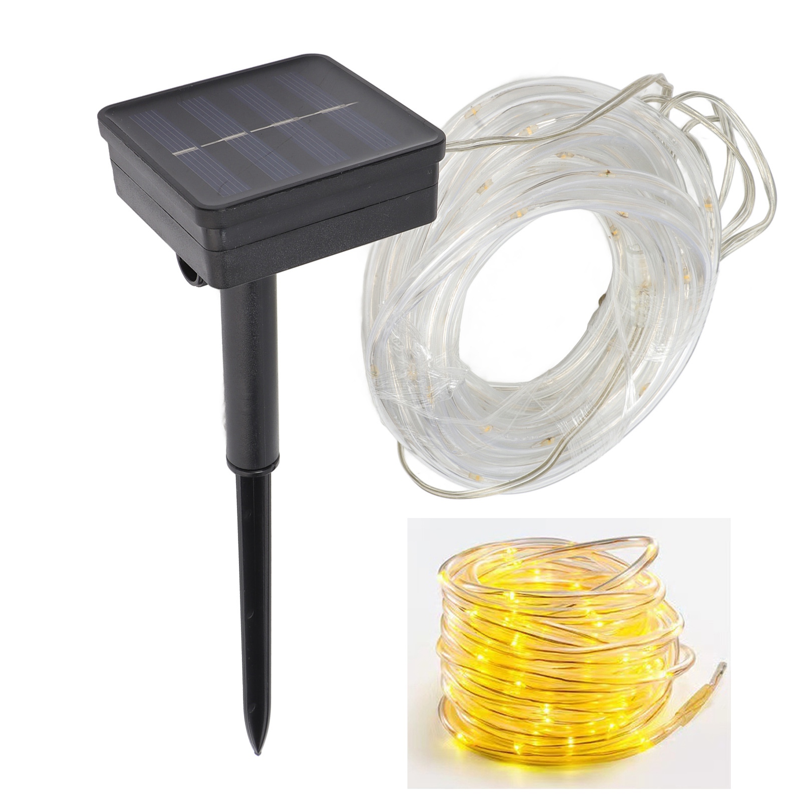 Solarbetriebene Led-lichterkette, Wasserdicht, Niederdruck, Für Garten- Und Weihnachtsdekoration, Warmes Licht.