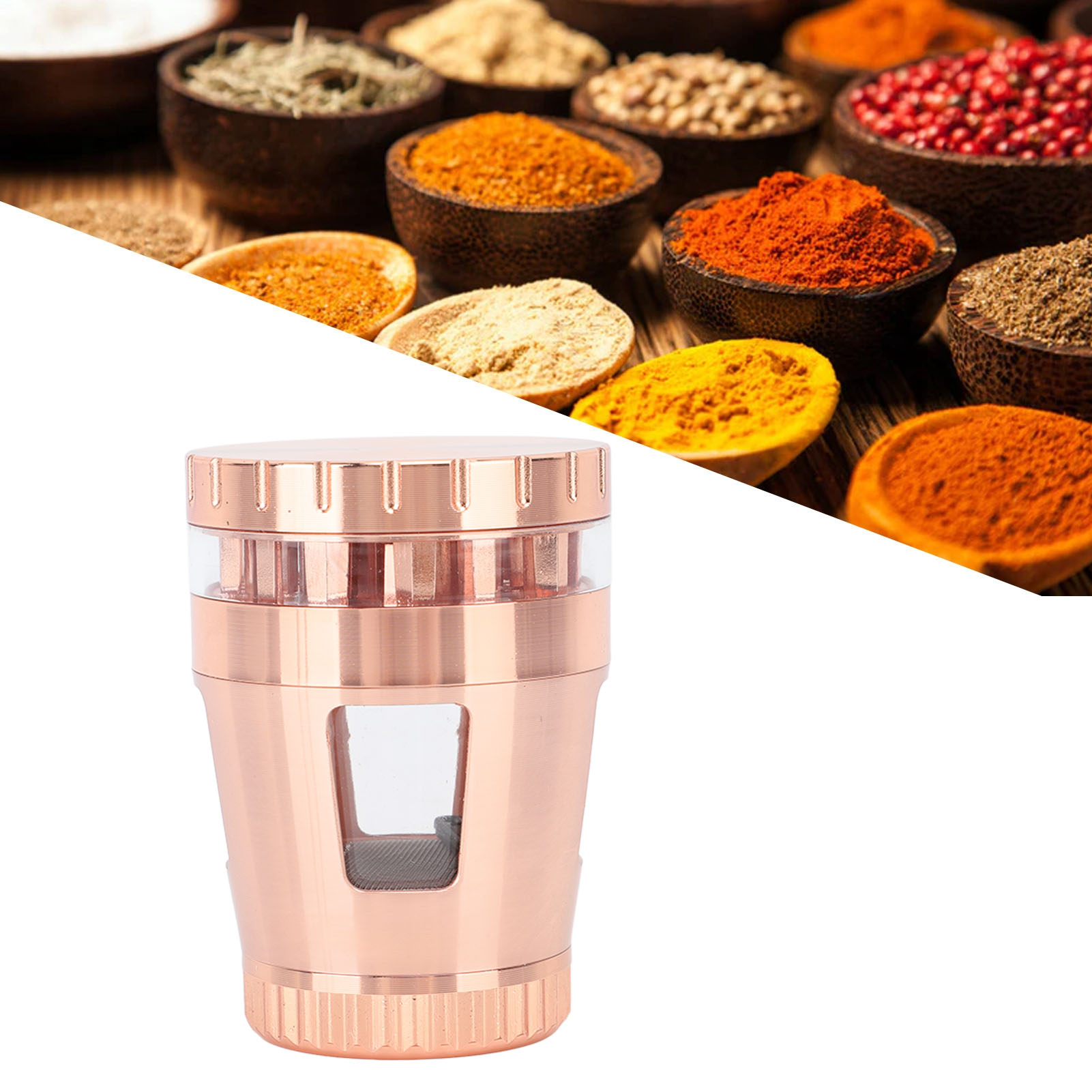 Gewürzmühle Aus Zinklegierung, 50 Mm Zinkpulvermühle, Roségold.