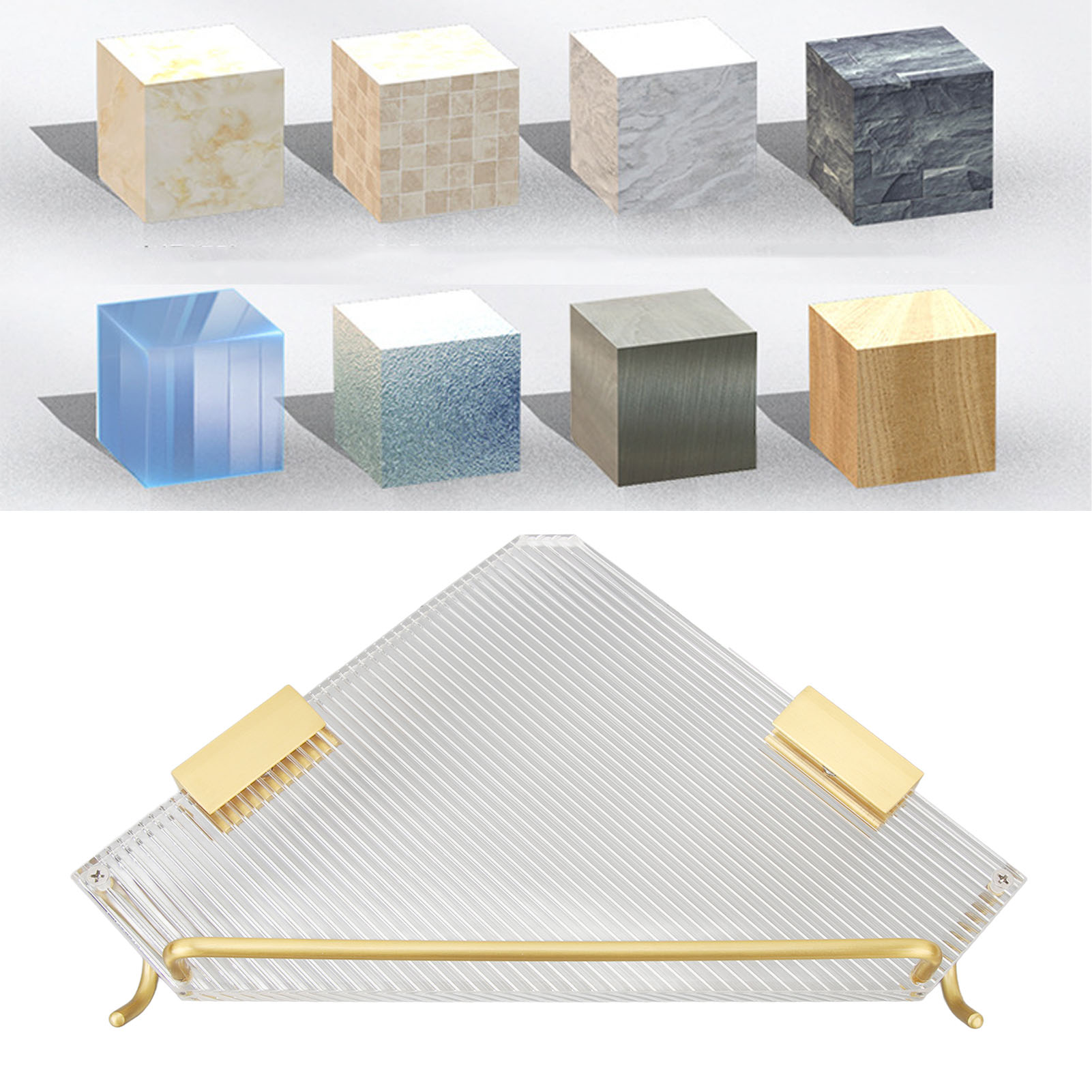 Wandregal Fürs Badezimmer, Gefertigt Aus Raumlufttauglichem Aluminium Und Butterfarbenem Acryl Mit Haken, Bohrfrei.