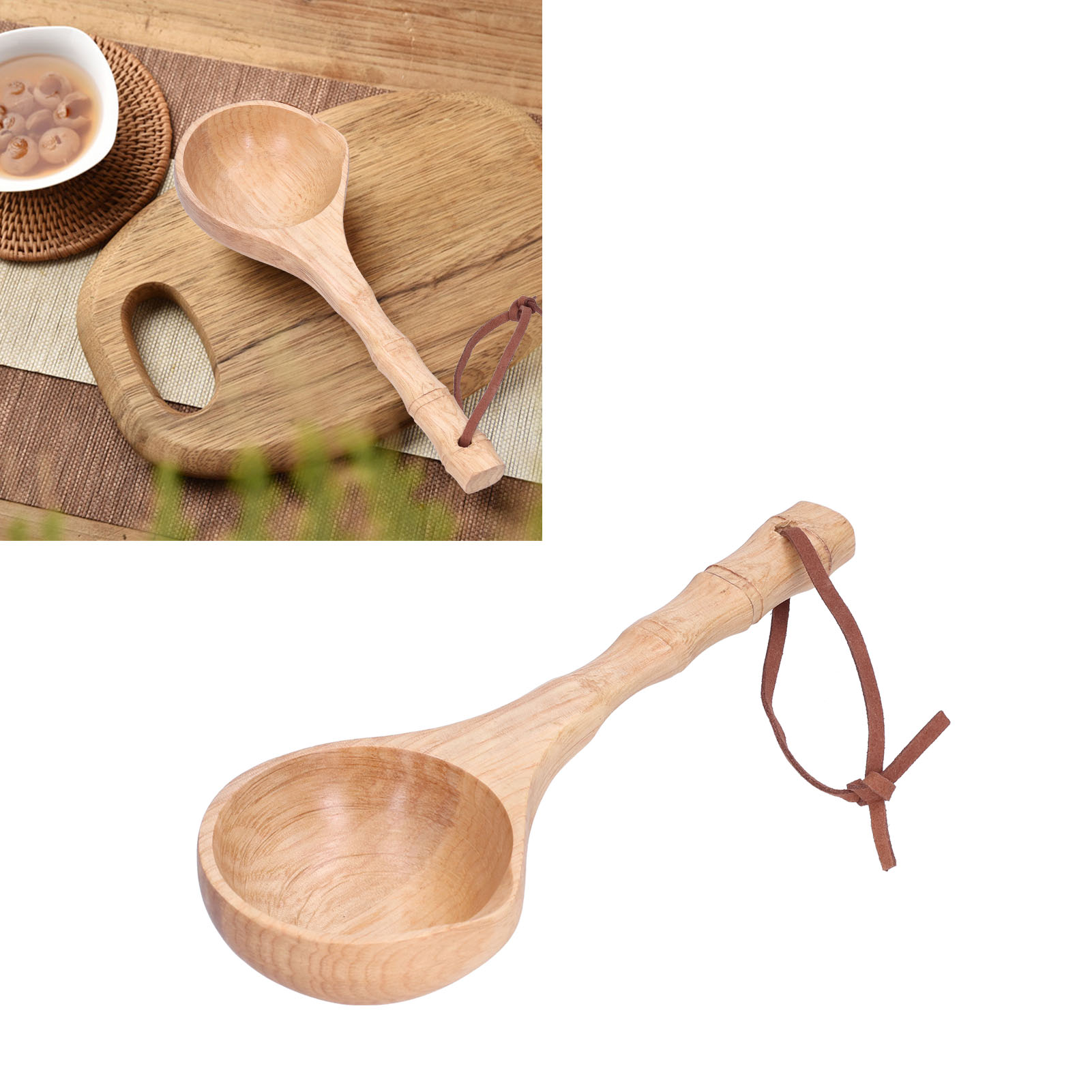 Kreative Bambuskelle Im Japanischen Stil Für Wasser, Wein, Bad, Sauna, Kochen, Als Holzeimer, Suppenkelle Und Für Eintöpfe (helle Farbe)