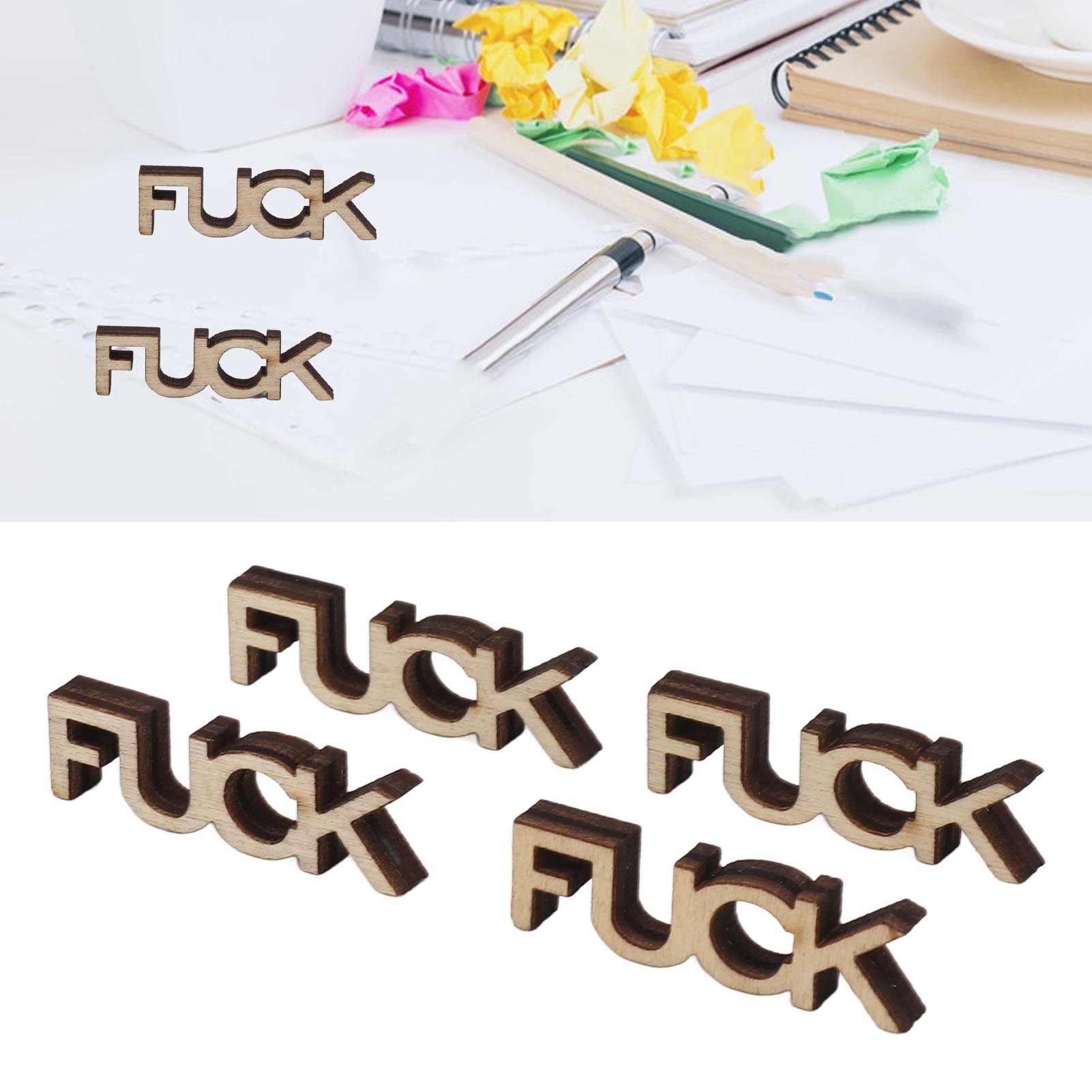 50 Nachfüllpackungen „fucks“ Im Angebot – Ein Scherzgeschenk, Um Ihn Mit Positiver Energie Aufzuheitern – Ein Origineller Holzbrief.