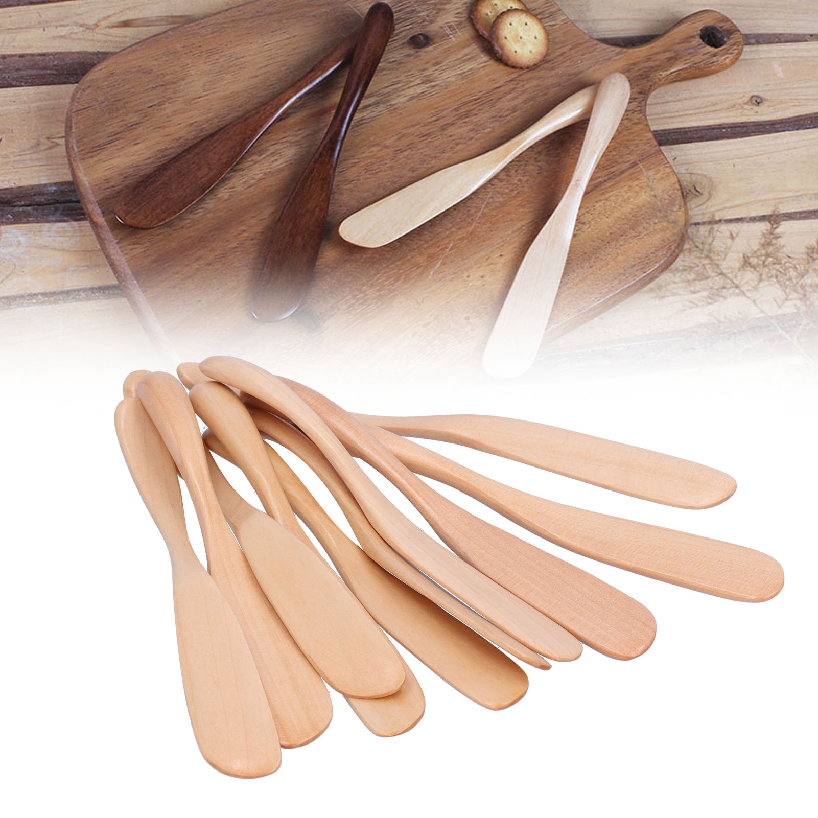 Japanisches Marmeladenmesser, Buttermesser, Kuchenmesser, Gebäck- Und Brotmesser, Besteck, Natürliche Holzfarbe.