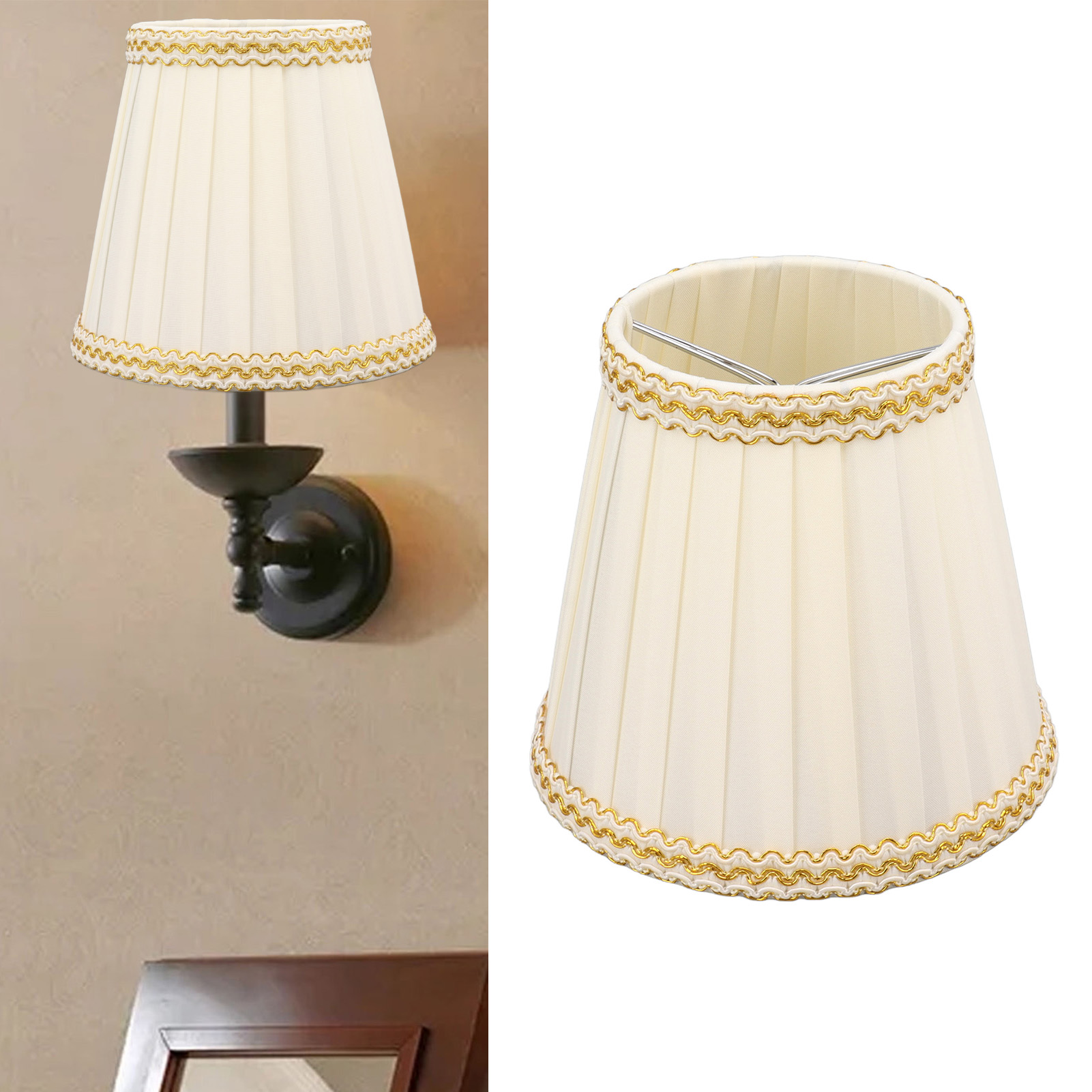 Lampenschirm Aus Stoff, Moderner Minimalistischer Lampenschirm Für Kerzenlampen, Kompatibel Mit Klemmkerzenhaltern, Tischlampen, Pendelleuchten, Wandleuchten Und Anderem Beleuchtungszubehör.