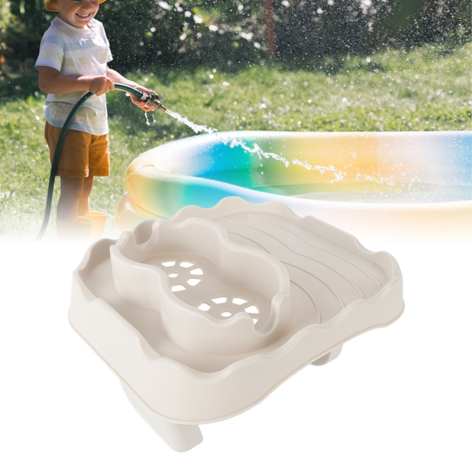 Aufblasbarer Getränkehalter Für Schwimmbäder, Verstellbares, Rutschfestes Tablett Für Spas, Beige.