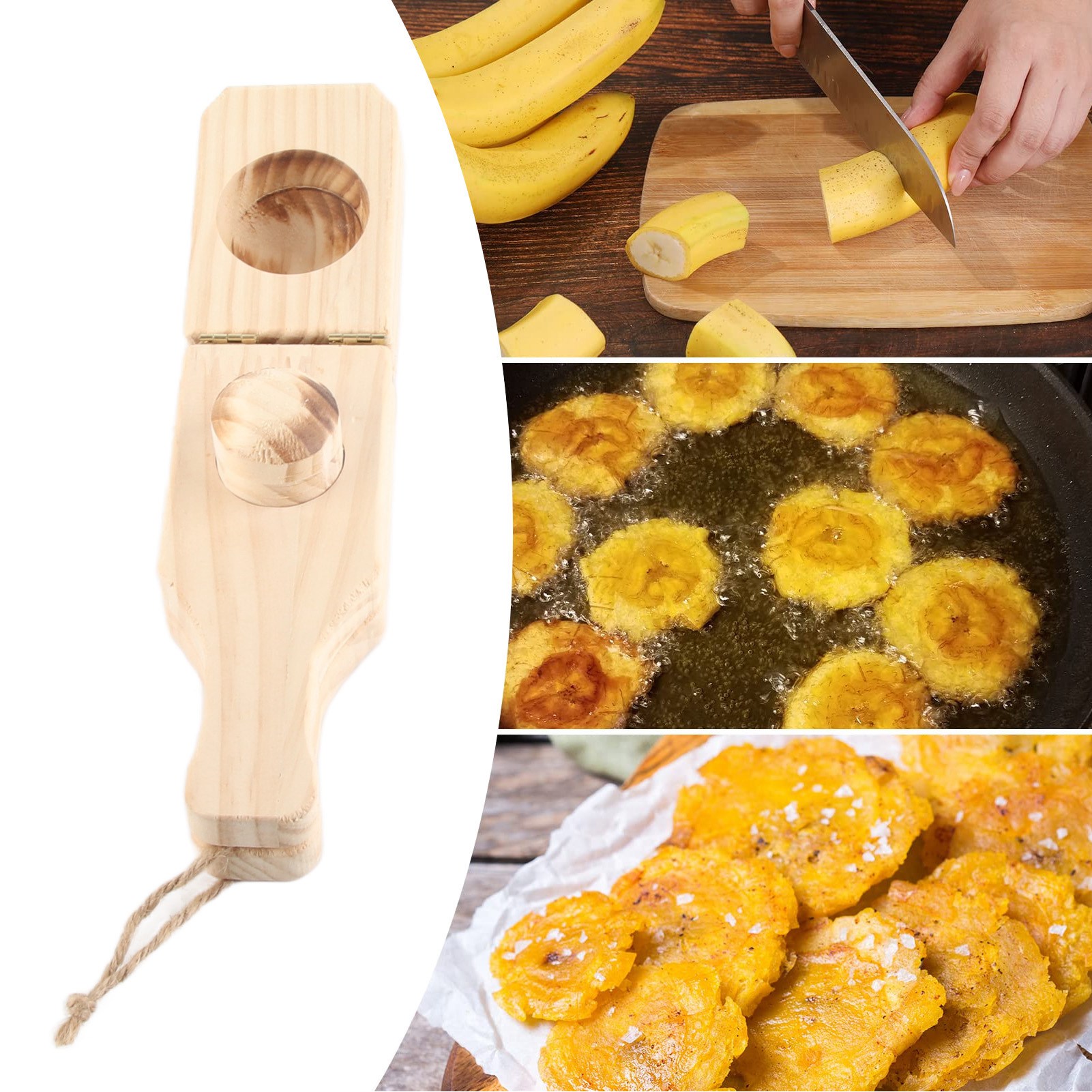 Bananenpresse Aus Holz, Werkzeug Zur Zubereitung Von Bananenpfannkuchen