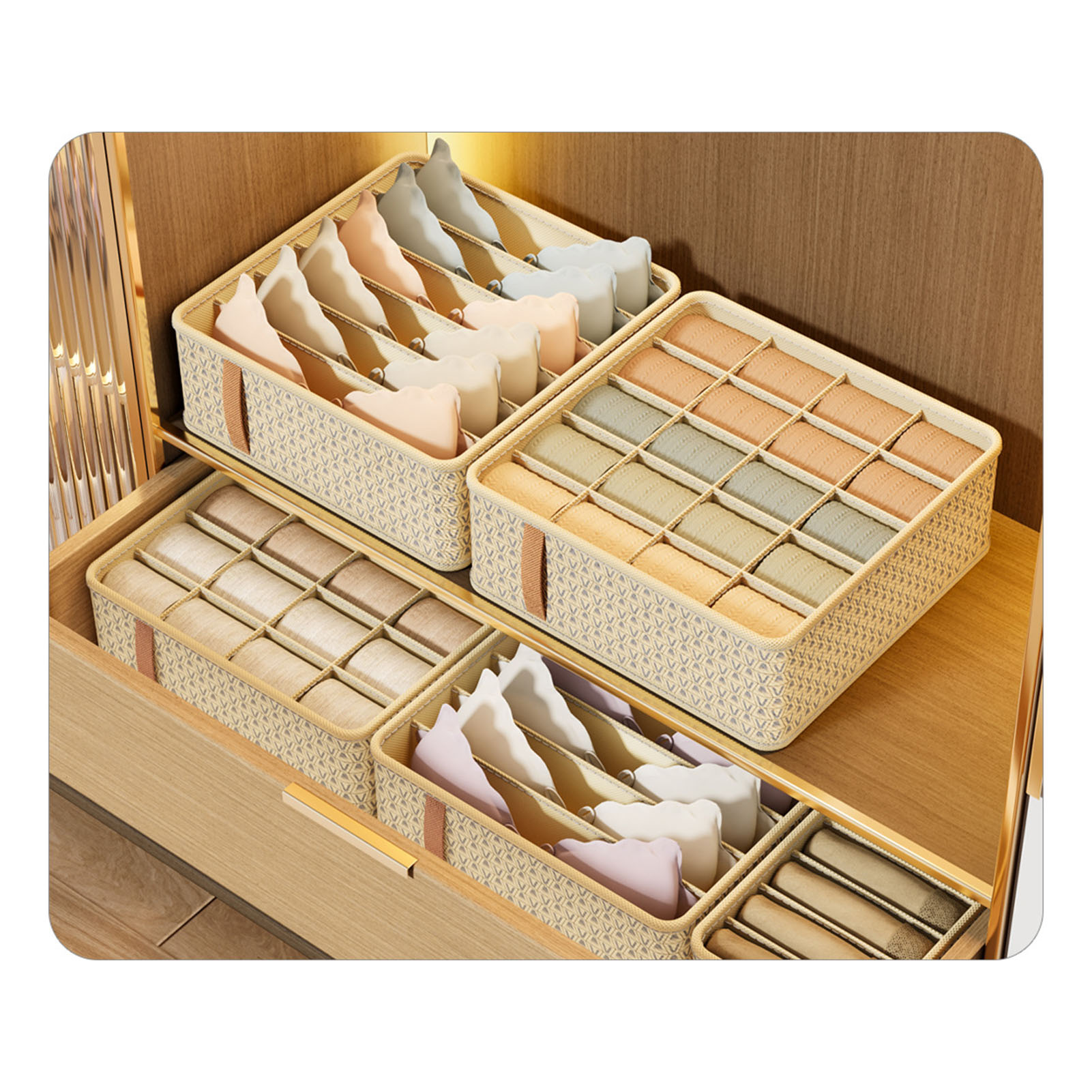 Multifunktionale Aufbewahrungsbox Mit Schublade Für Unterwäsche Und Socken, Für Zuhause, Studentenwohnheime Und Kleiderschränke, Mit 20 Fächern.
