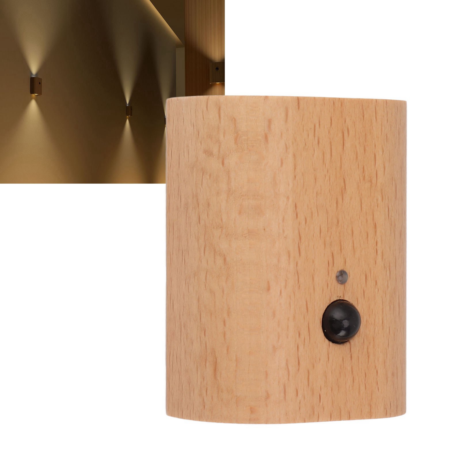 Wiederaufladbare Magnetische Led-wandleuchte Aus Massivholz Für Flur, Wohnzimmer, Nachttisch, Schlafzimmer, Usb-nachtlicht