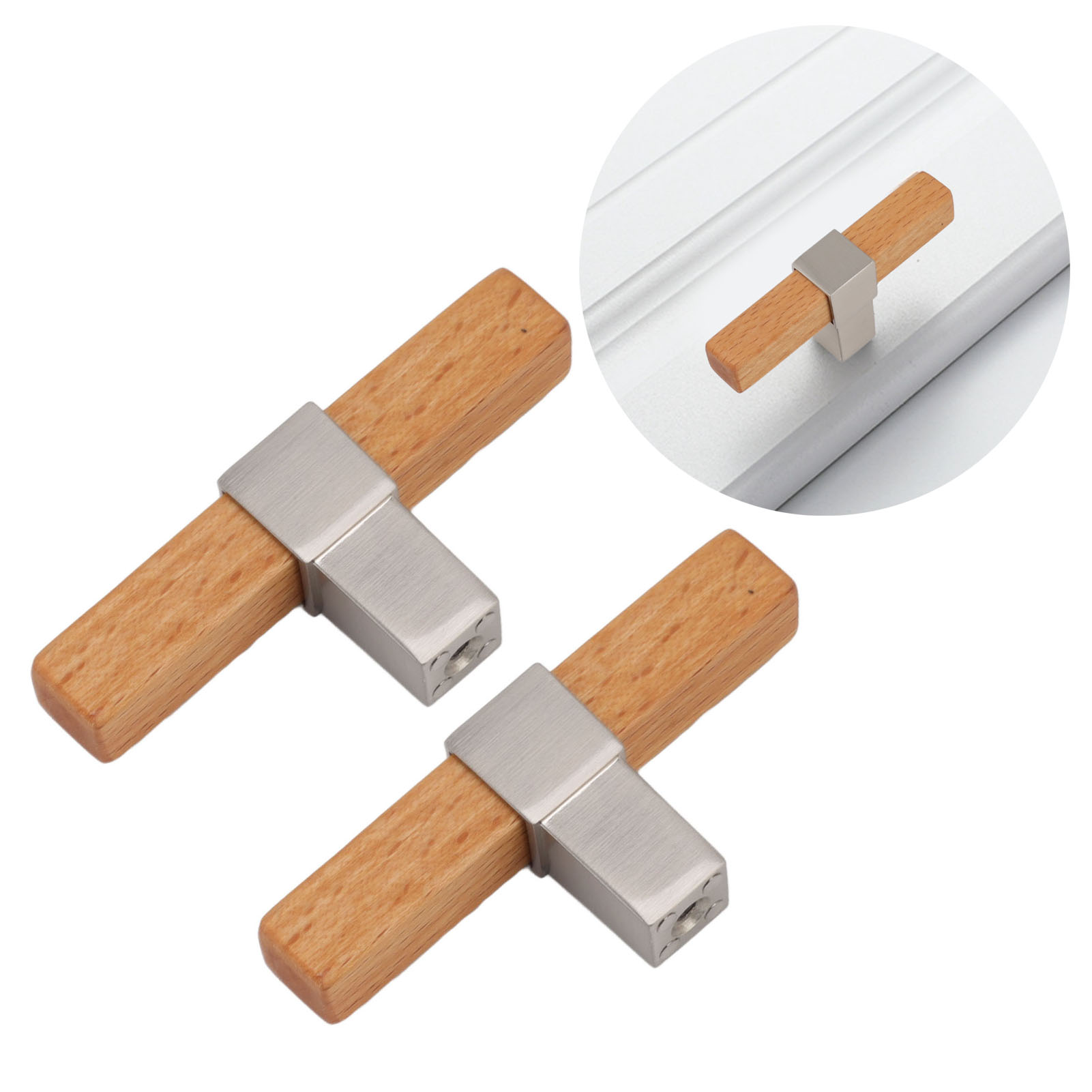 2/ Verkauf Von Schubladengriffen Aus Massivholz, Moderner Und Luxuriöser Minimalistischer Stil, Griffe Für Möbelschubladen, Schuhschrank- Und Kleiderschranktüren, Einlochige Holzgriffe B1270, Durchgan
