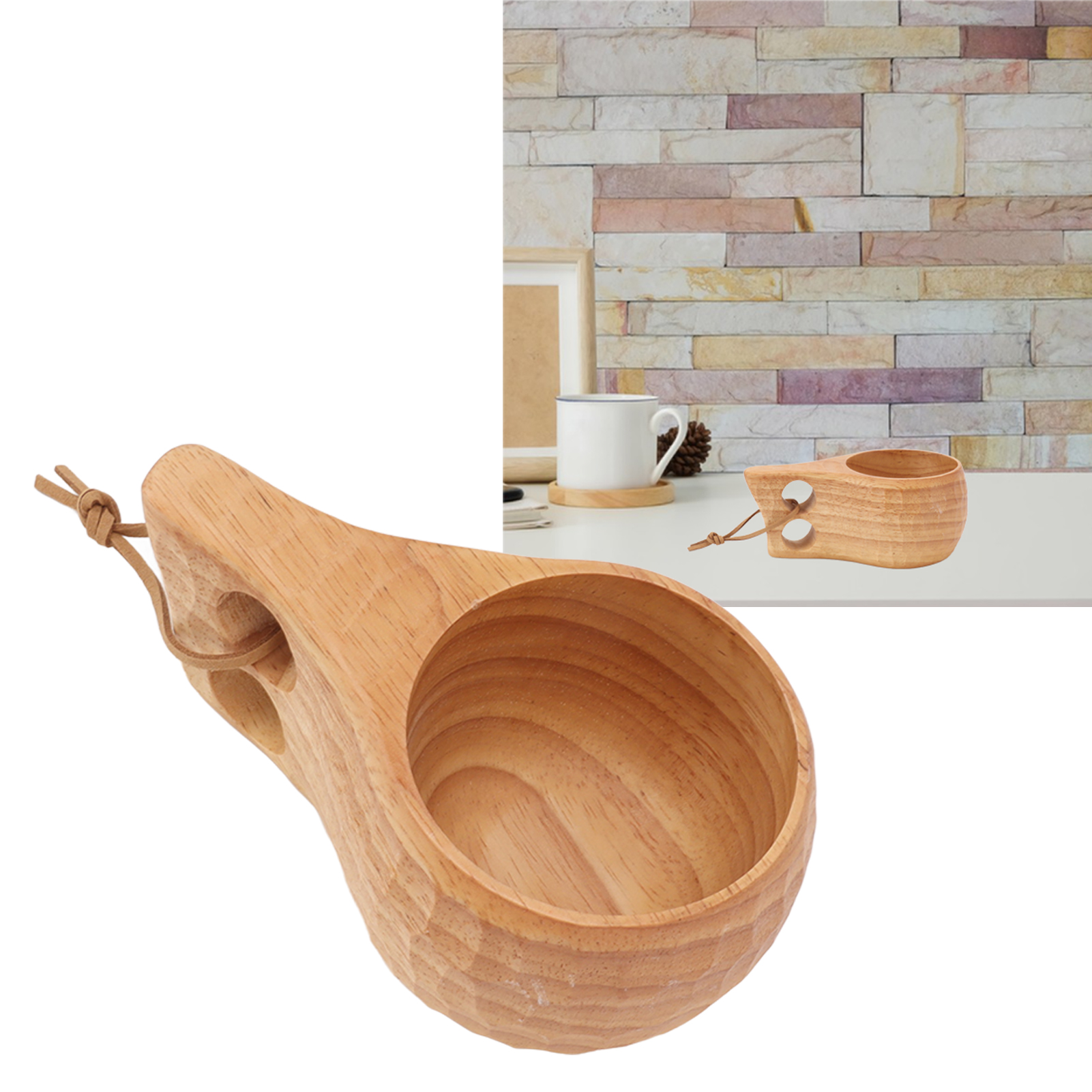 Finnischer Becher Aus Akazienholz, Handbecher, Holzbecher Mit Henkel, Kaffeebecher, Milchbecher, Bürobecher