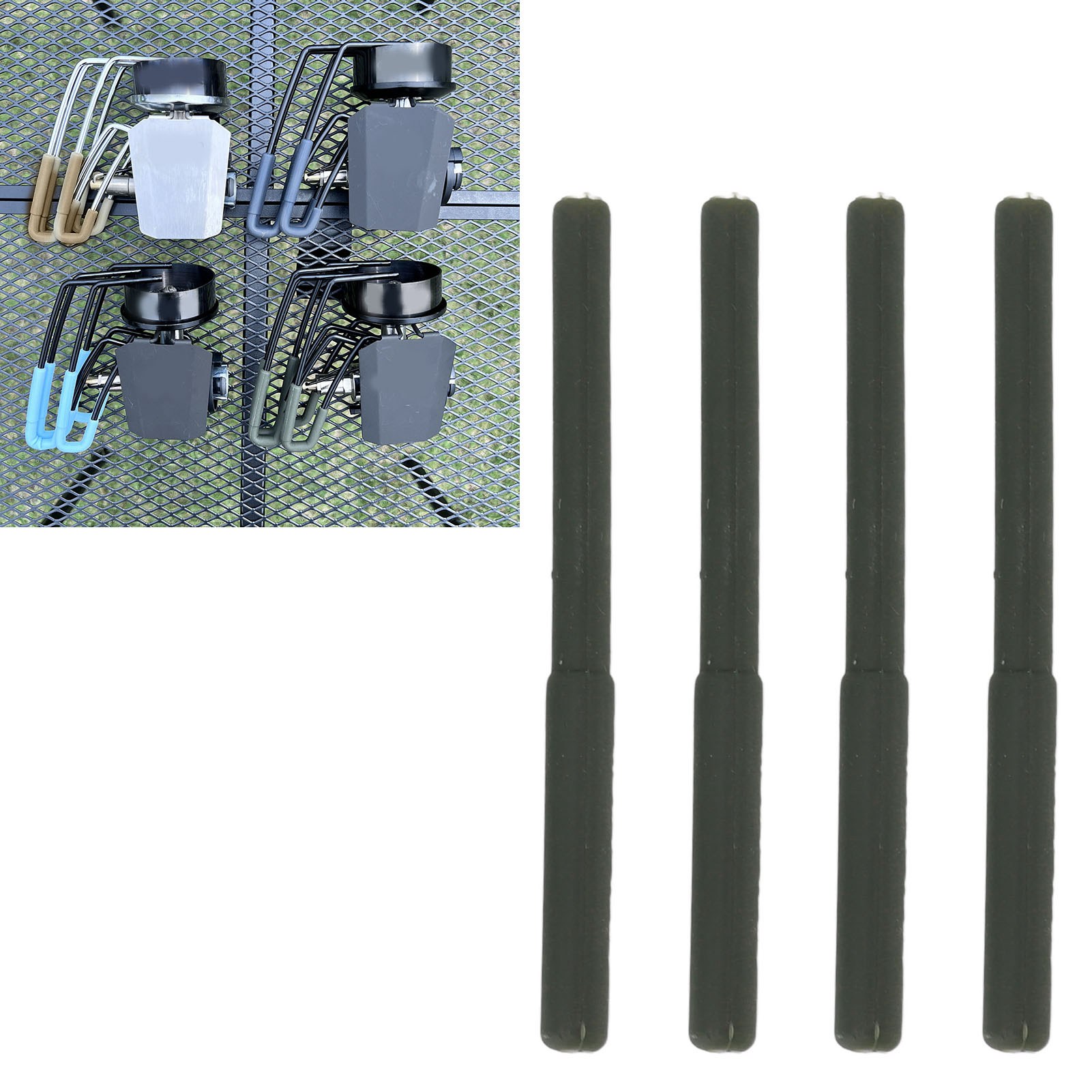 Set Mit 4 Schutzhüllen Für Soto310 Spider Stove Camping- Und Picknickkocher (kopf Und Fuß), Rutschfeste Und Hitzebeständige Silikonschlauchabdeckungen, Schutz Für Gaskocherständer, Olivgrüne Gummiabde