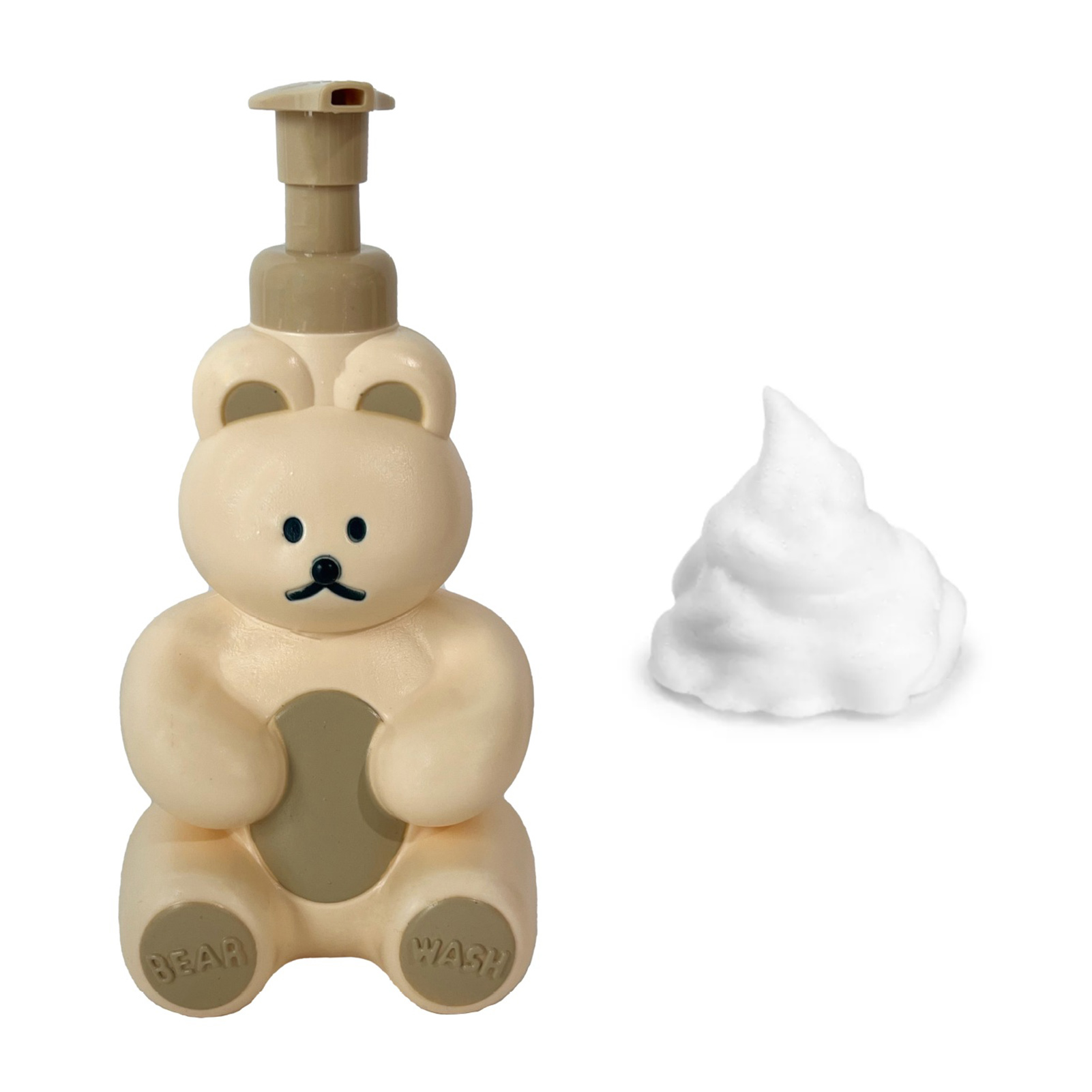 Niedliche, Bärenförmige Schaumflasche Im Koreanischen Design Mit Dosierpumpe Für Gesichtsreinigung, Duschgel Und Handseife Cremeweiße, Bärenförmige Schaumflasche.