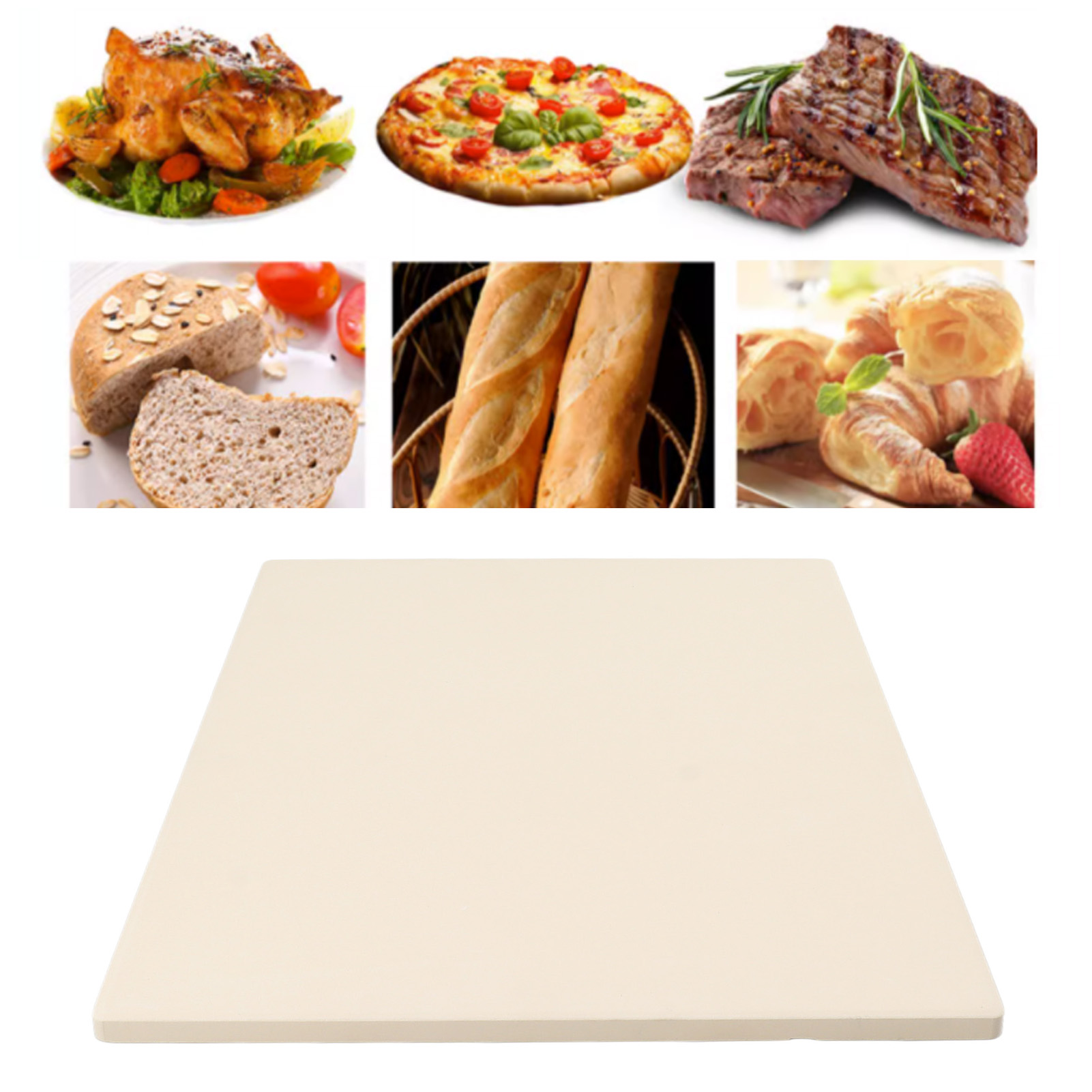 Pizzastein, Grillstein Und Großer Ofenfester Iolith-kochstein Sicherer, Quadratischer Grillstein (30 Cm X 38 Cm), Leicht Zu Reinigen.