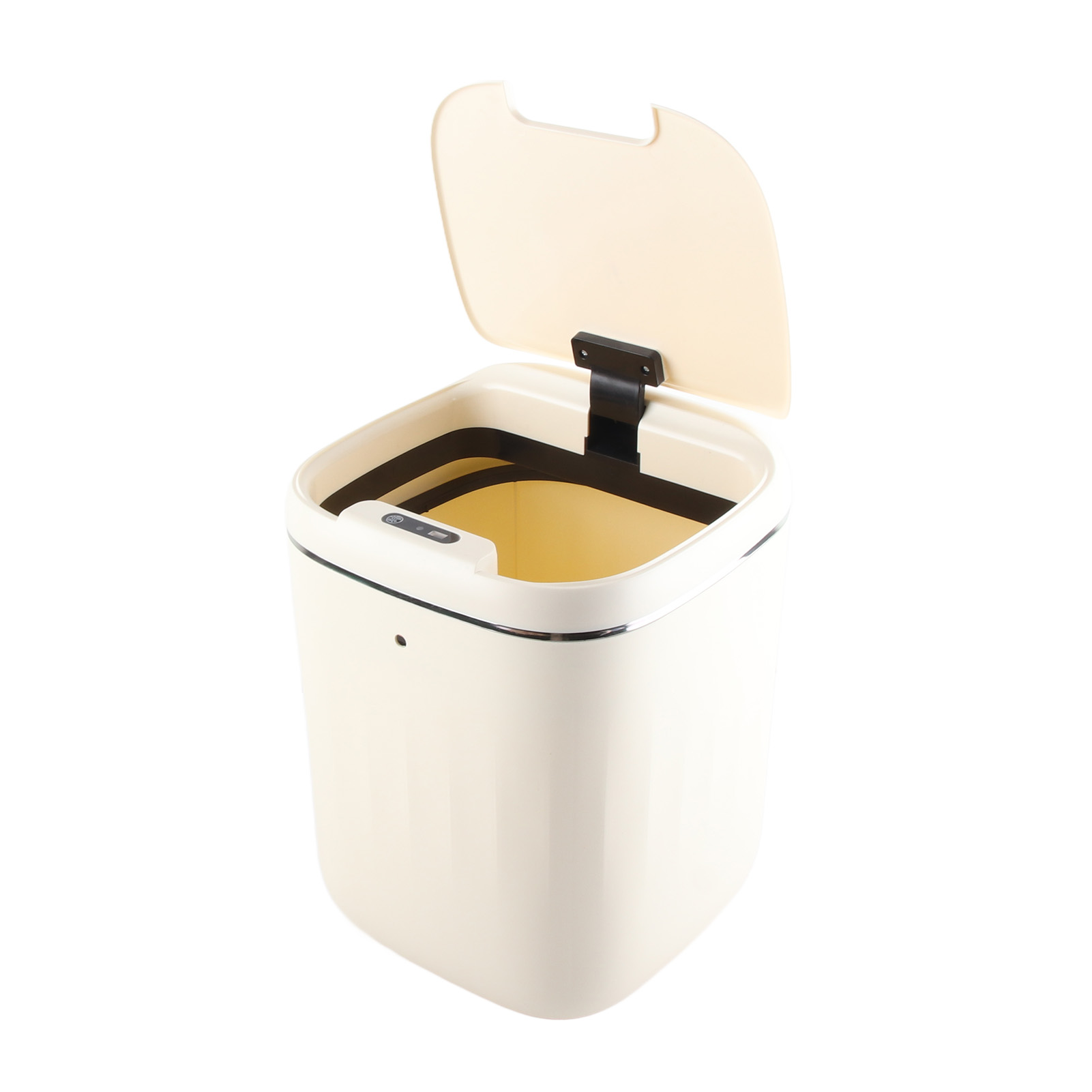 Luxuriöser, Intelligenter Abfalleimer Für Toilette, Wohnzimmer Und Küche (mit Deckel, Automatischer Öffnung, Cremefarben Und Goldfarben, Nachfüllbar)