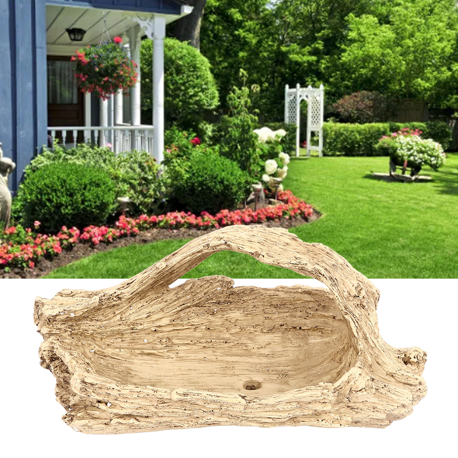 Künstlicher Blumentopf Aus Holz, Der Eine Antike Baumwurzel Imitiert, Tablett In Form Eines Baumstumpfs Und Einer Baumkrone, Topf Aus Porösem, Totem Holz Und Baumwurzel