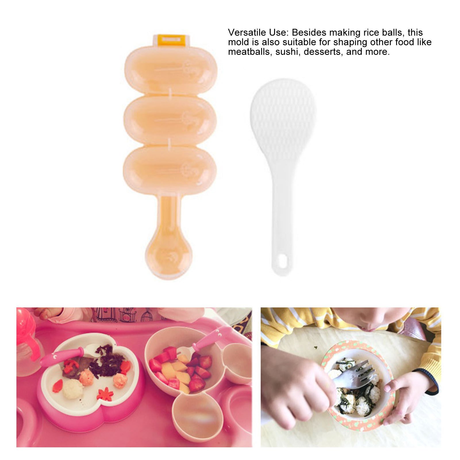 Shake-shake Reisbällchenform, Kleine 3-teilige Kugelförmige Reisbällchenform, Shake-shake Reisbällchenform