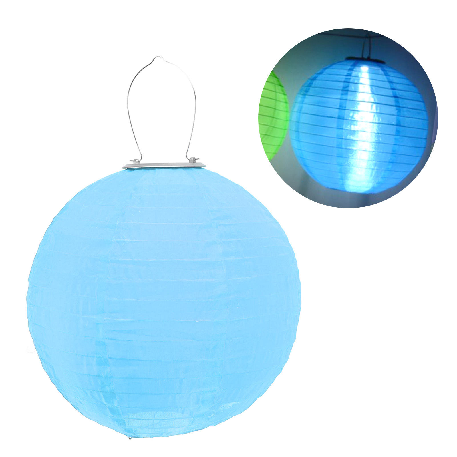 30 Cm (11,8 Zoll) Wasserdichte Solarlaterne Für Den Außenbereich, Blaue Led-hängelaterne, Ideal Für Partys Und Dekorationen.
