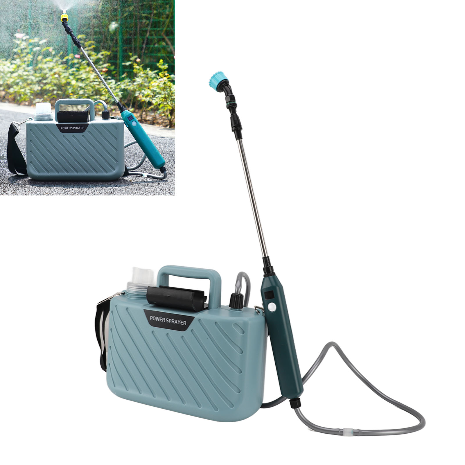 Kompaktes Elektrisches Schultersprühgerät Zum Versprühen Von Pestiziden, Bewässern Von Blumen, Desinfizieren Und Gießen 5l Wiederaufladbares Tragbares Gartensprühgerät, Blau.