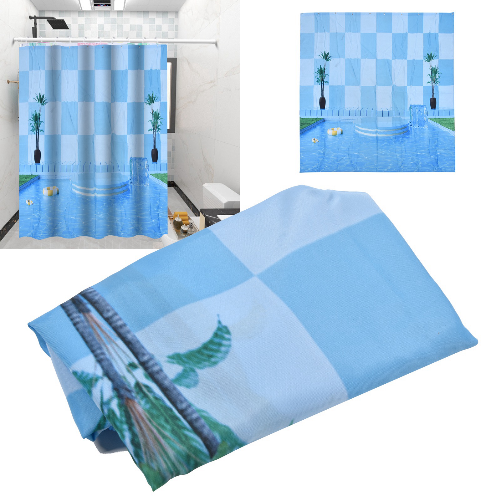 Wasserdichter Duschvorhang, Auch Als Badezimmervorhang Geeignet, 180 X 180 Cm