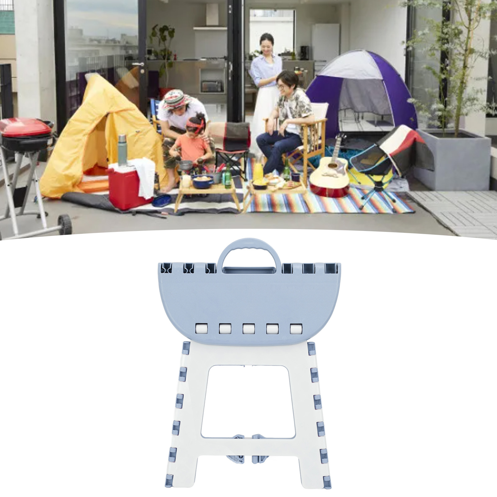 Klappstuhl, Für Zuhause, Klapphocker, Camping, Outdoor-aktivitäten, Tragbarer Hocker Für Erwachsene Und Kinder, Angelstuhl, Esszimmerstuhl, Graublau, Kleine Größe