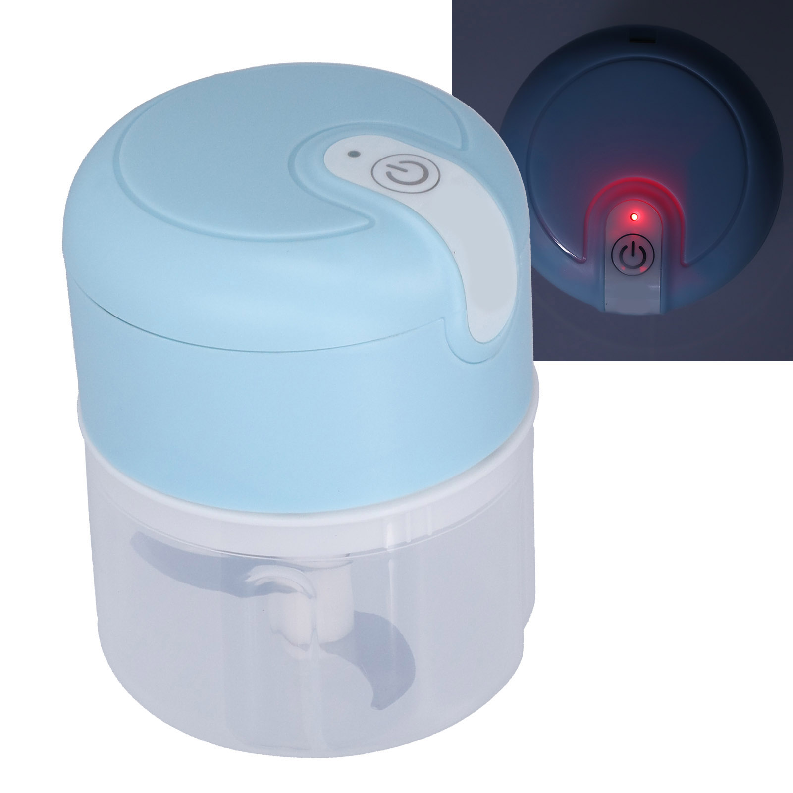 Elektrischer Knoblauchzerkleinerer (250 Ml), Wiederaufladbarer Fleischwolf, Küchenmaschine, Usb-aufladbar, Blau