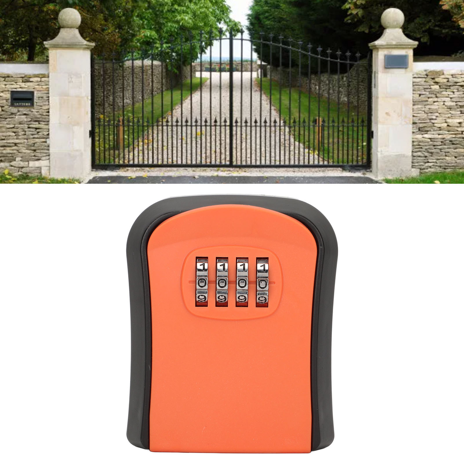Wasserdichter, Wandmontierter Kombinationsschlüsselsafe Zur Aufbewahrung Ihrer Schlüssel Im Innen- Und Außenbereich. Bietet Platz Für 5 Schlüssel (sx01 Orange).