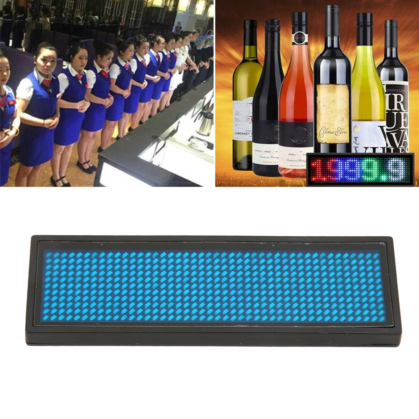 Led-namensschild, Led-anzeige, Animiertes Laufschriftdisplay, Led-matrixdisplay, Led-abzeichen