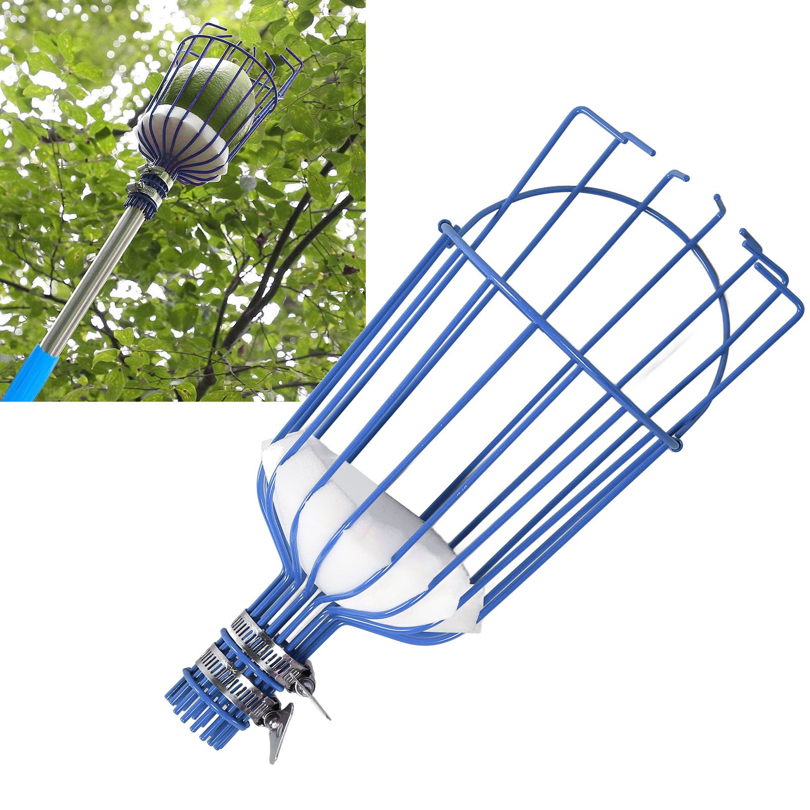 Obstpflücker, Abnehmbarer Obstpflücker Für Gärten Und Den Einsatz In Großen Höhen, Geeignet Für Rohre Mit Einem Durchmesser Von 3 Cm, Blau.