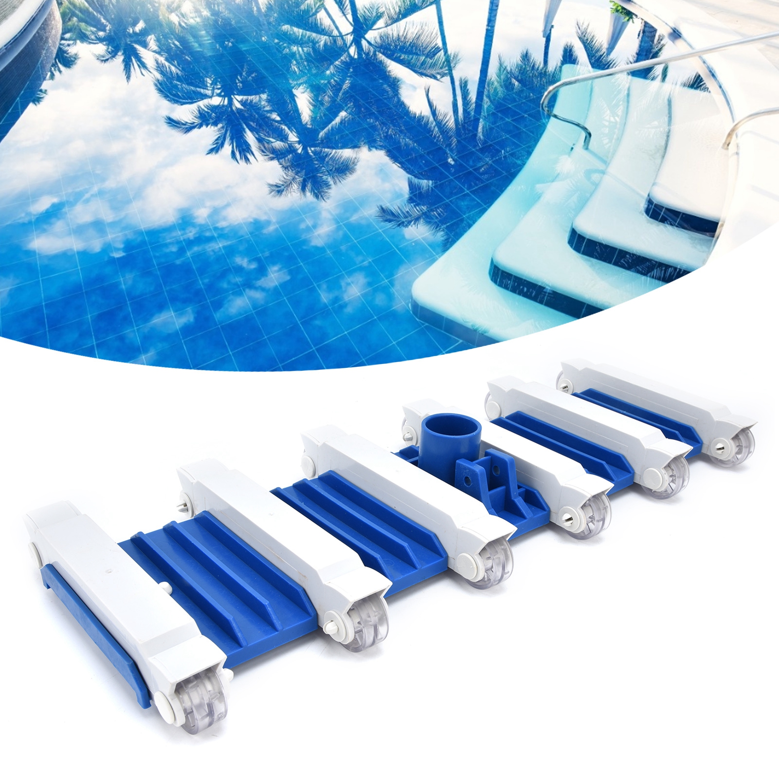 Poolreinigungsgeräte Mit Flexiblen Rädern, Standard-saugkopf Und Seitenbürste Pool-saugkopf.