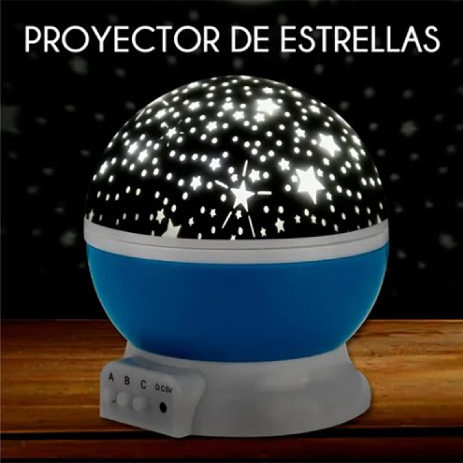 Rotierendes Blaues Sternenhimmel-nachtlicht, Led-sternenhimmellampe, Farbenfroher Romantischer Sternenhimmel-traumprojektor, Ultrahelle Romantische Sternenhimmel-tischlampe