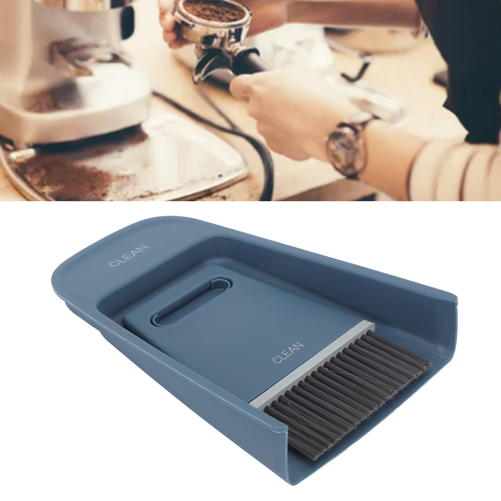 Reinigungsset Für Büro, Theke Und Bar + Abzieherbürste + Kleine Kehrschaufel, Marineblauer Mini-bürobesen Für Zuhause Oder Cafés