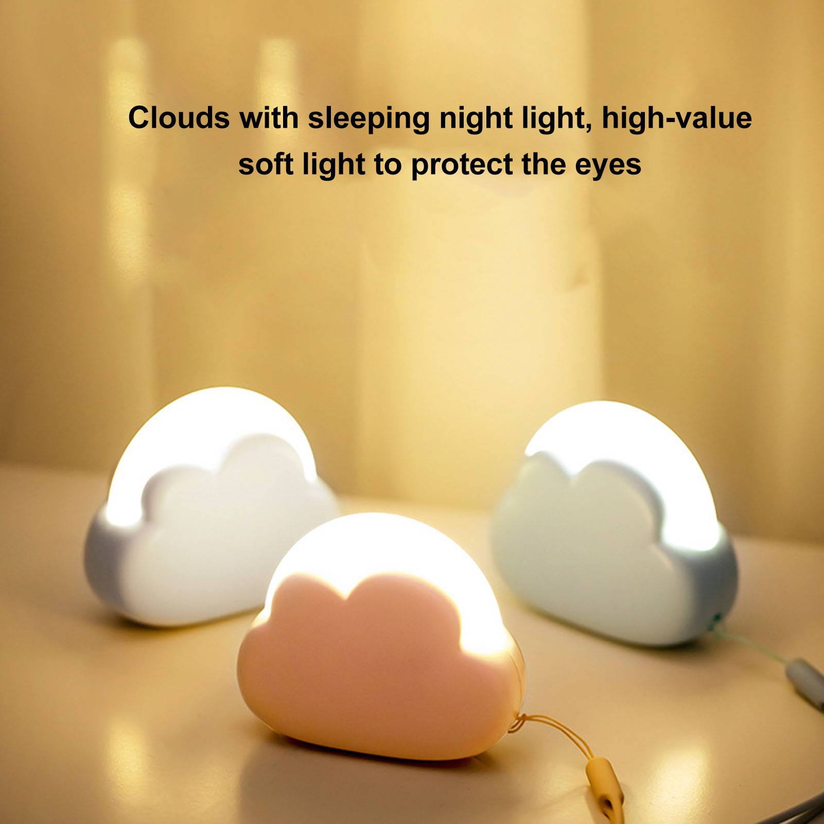 Miniatur-schreibtischlampe Fürs Schlafzimmer, Ein Neues, Trendiges Und Kreatives Wiederaufladbares Nachtlicht In Form Einer Weißen Wolke, Perfekt Als Geburtstagsgeschenk.