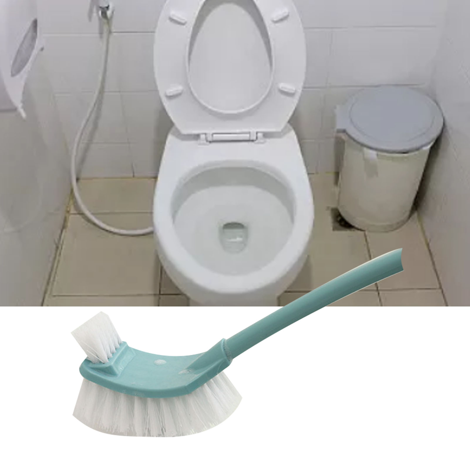 Kreatives Set Doppelseitiger Toilettenbürsten Im Europäischen Stil Mit Sockel Zur Reinigung Von Bad Und Toilette, Blau.