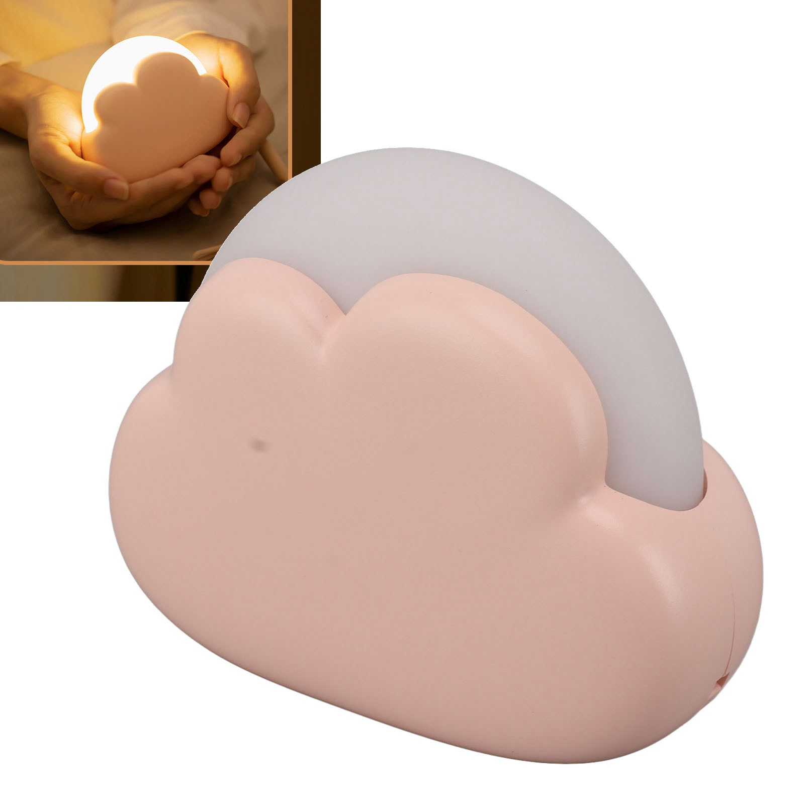 Miniatur-schreibtischlampe Fürs Schlafzimmer, Ein Trendiges Und Kreatives Wiederaufladbares Nachtlicht In Wolkenform, Ideal Als Geburtstagsgeschenk - Rosa.
