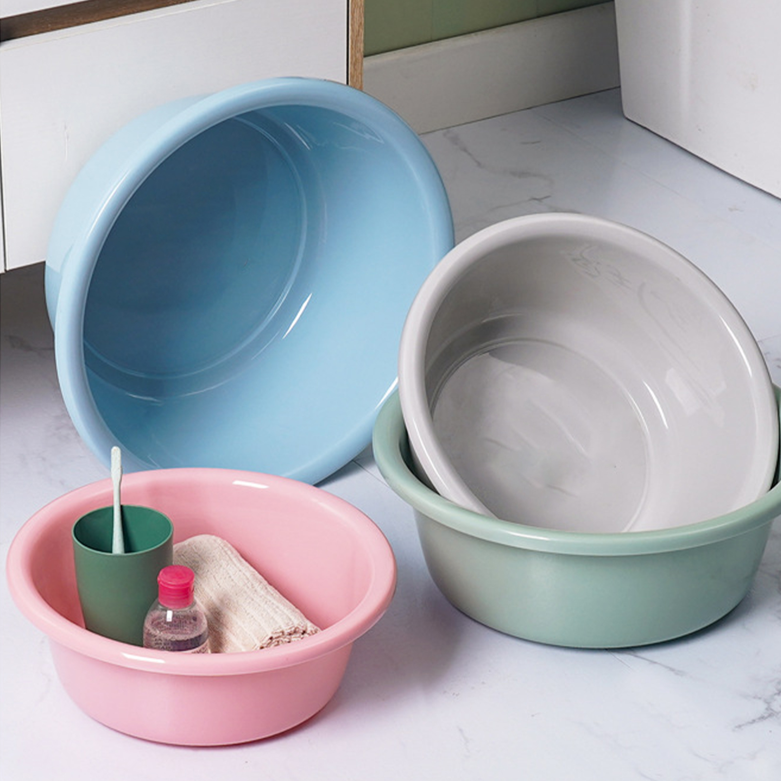 Rundes, Dickes Kunststoffbecken Für Den Hausgebrauch, Babywaschbecken, Studentenwohnheim-waschbecken, Werbebecken