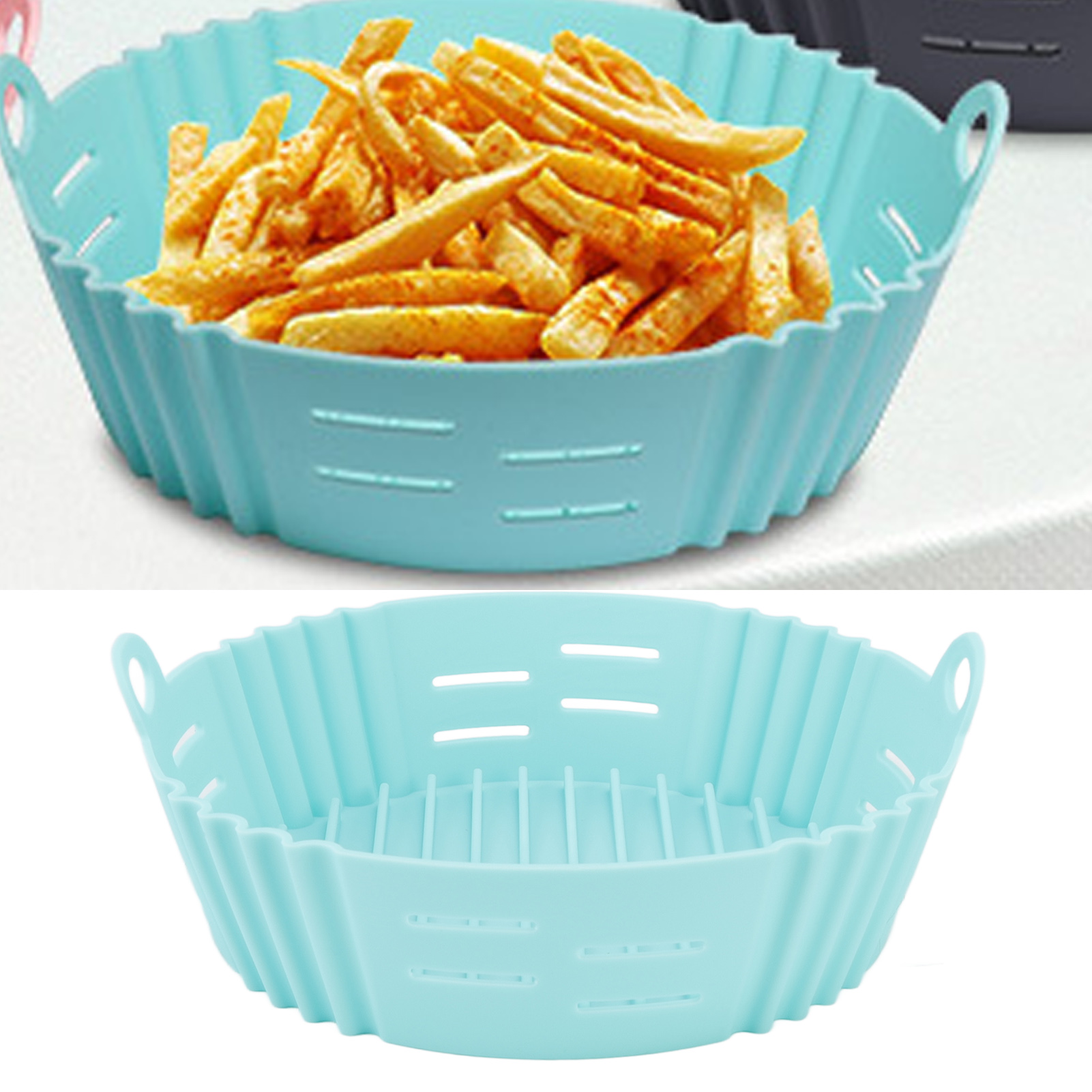 Silikon-kochplatte Für Heißluftfritteusen, Hitzebeständig, Blau