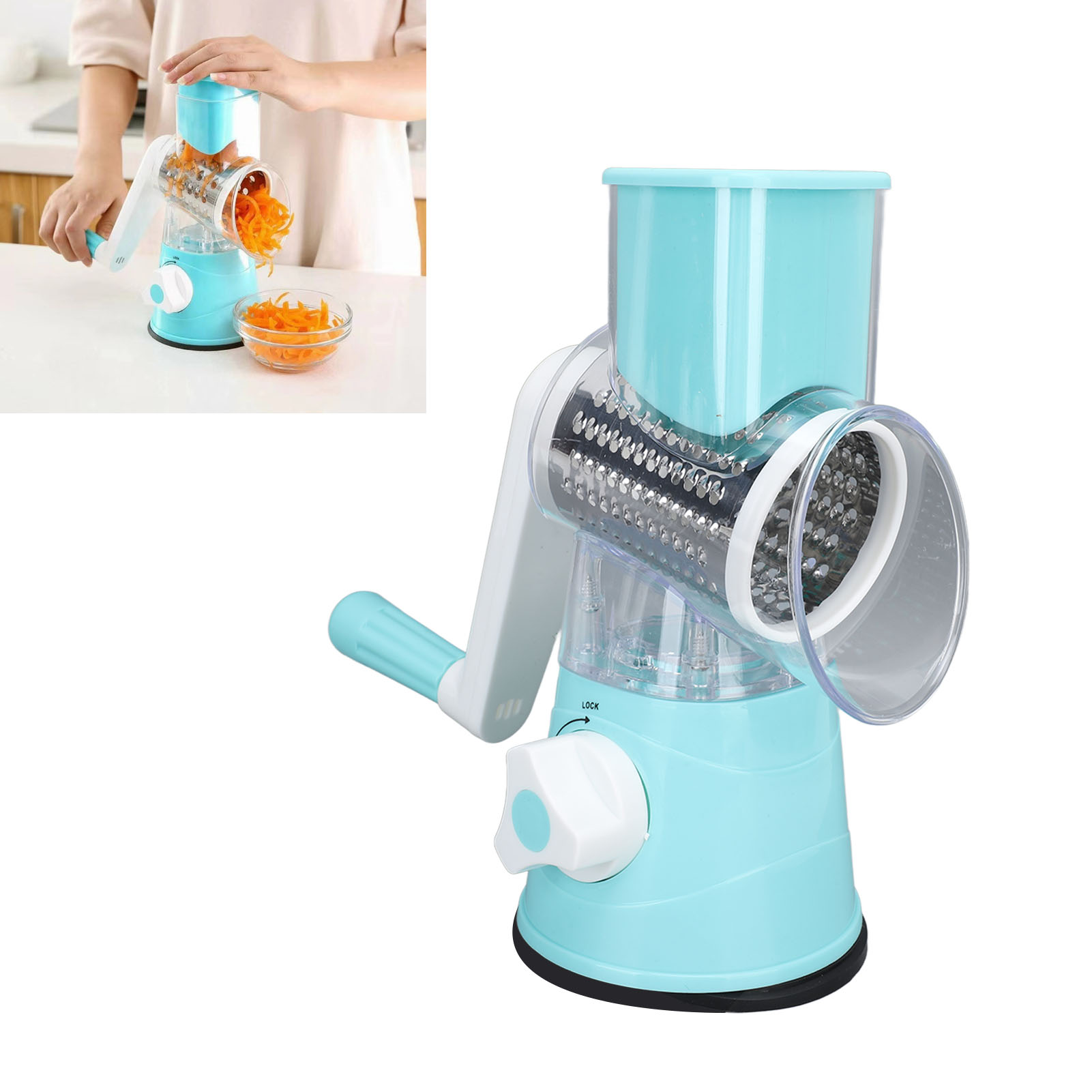 3-in-1 Handreibe Für Die Küche, Haushaltsreibe, Blau