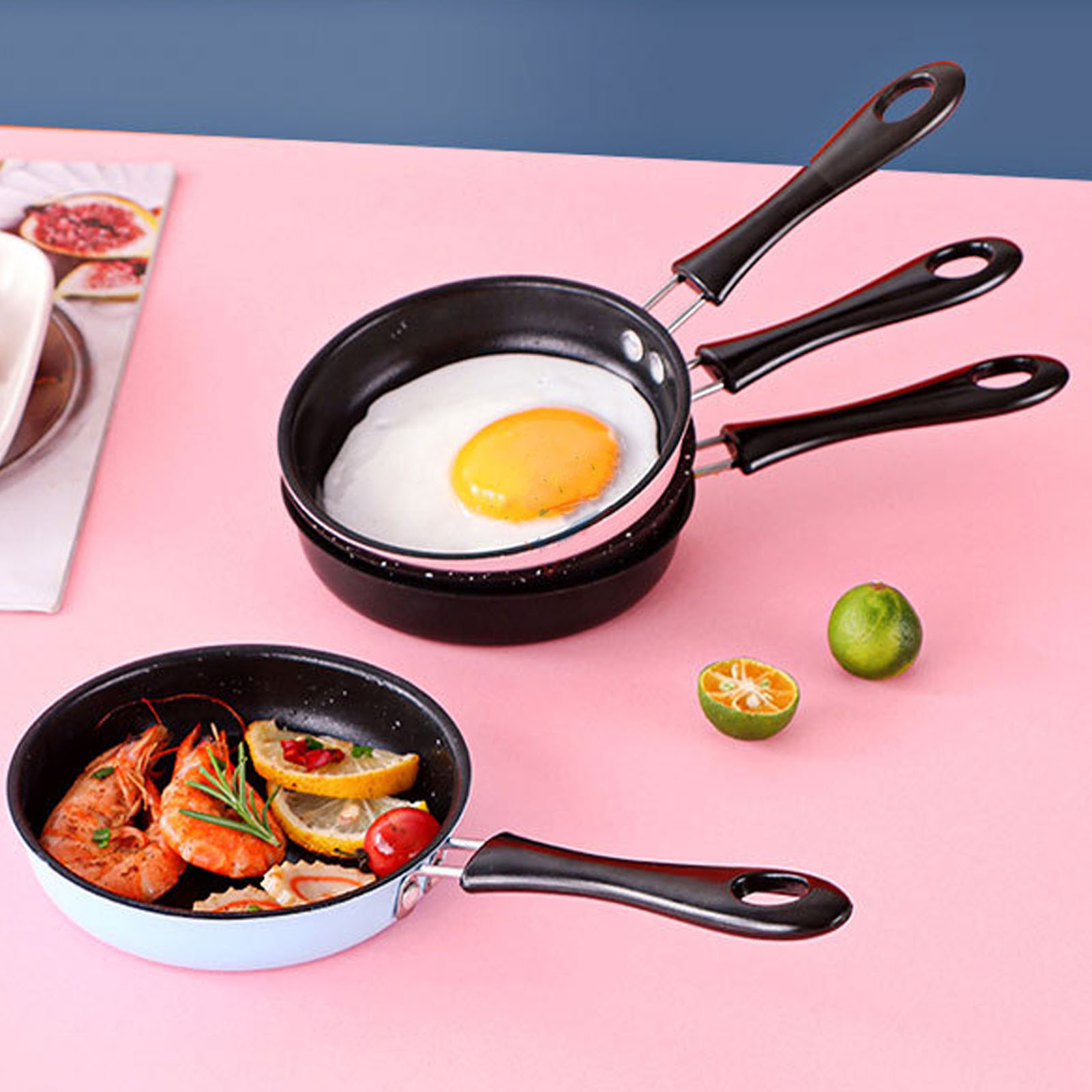 12 Cm Mini-bratpfanne, Pfanne Für Heißes Öl, Eierpfanne, Antihaftpfanne, Frühstückspfanne, Tofupfanne, Edelstahlpfanne, Induktionsgeeignete Pfanne, Rosa
