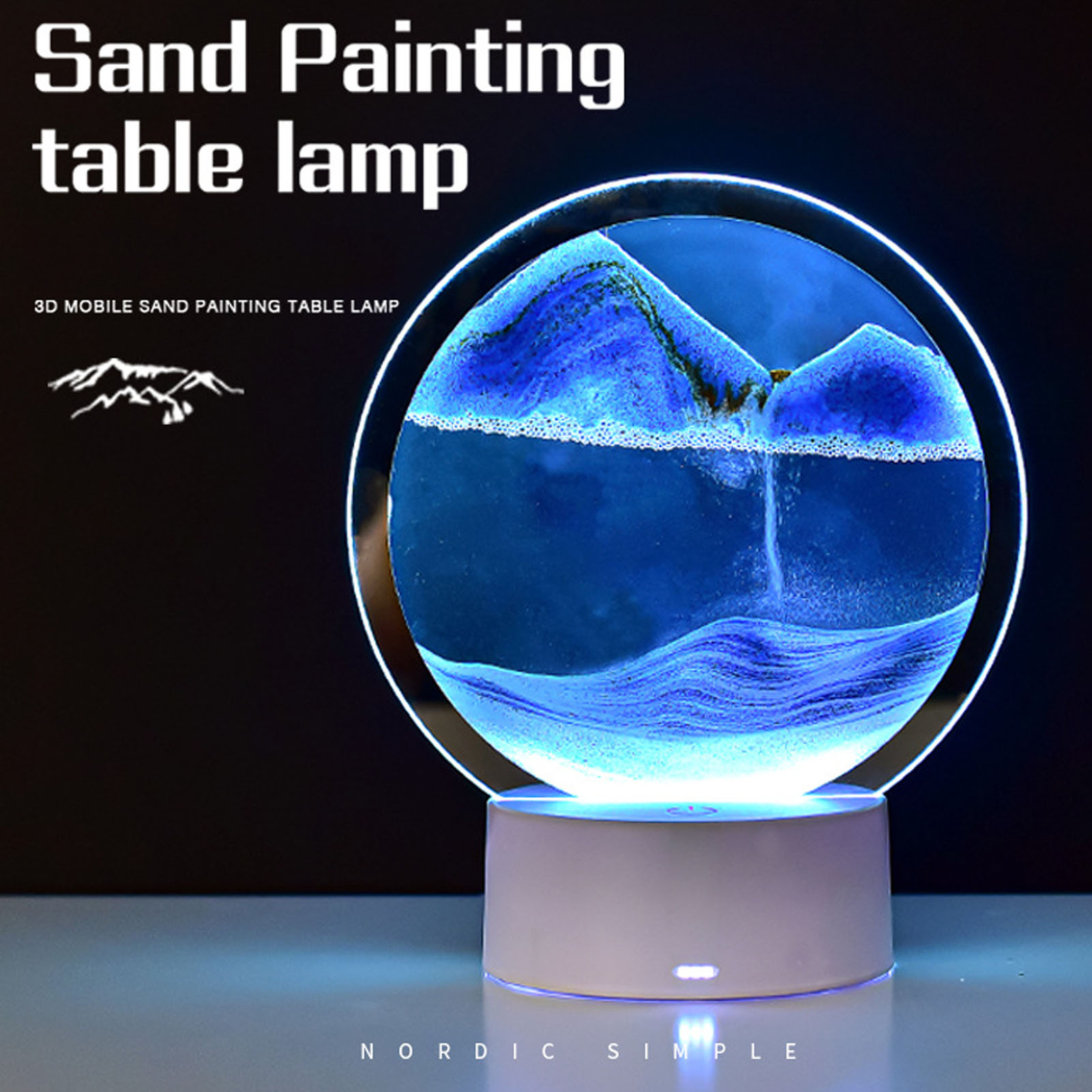 Trendige Und Kreative Schreibtischlampe In Fließendem Sand, Dynamisches Sanduhrmuster, Ideales Geschenk, 3d-anti-stress-nachtlicht, Schlafzimmertischlampe, Fließender Sand