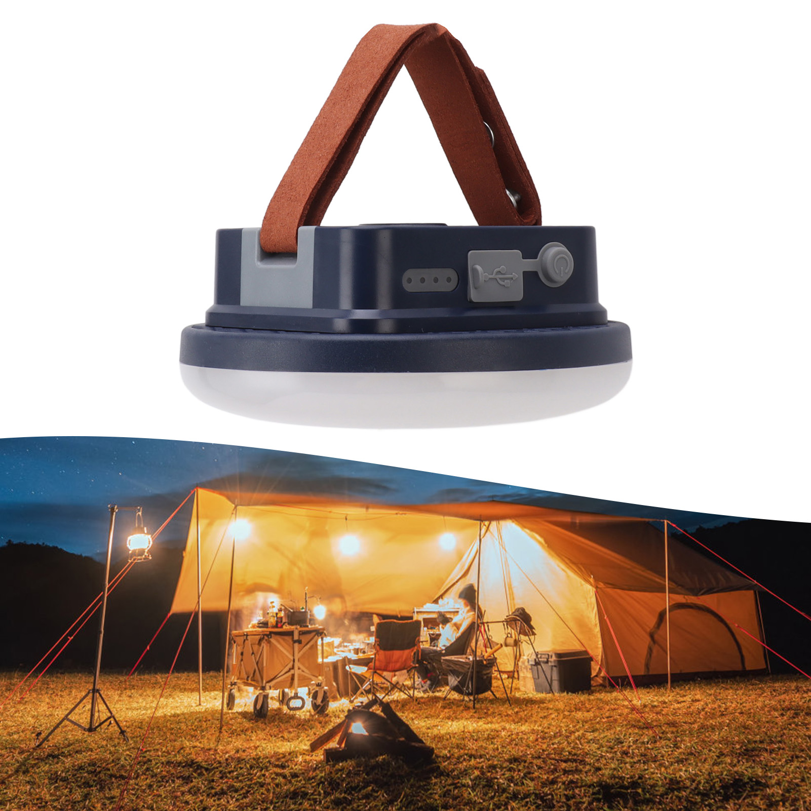 Hochleistungsfähige, Ufo-förmige Campinglampe, Magnetische Zeltlampe, Wasserdichte Zeltlampe, Notstrom-überlebensset, Geschenkidee Für Die Feiertage, 1600 Lm Zweifarbiges Licht.