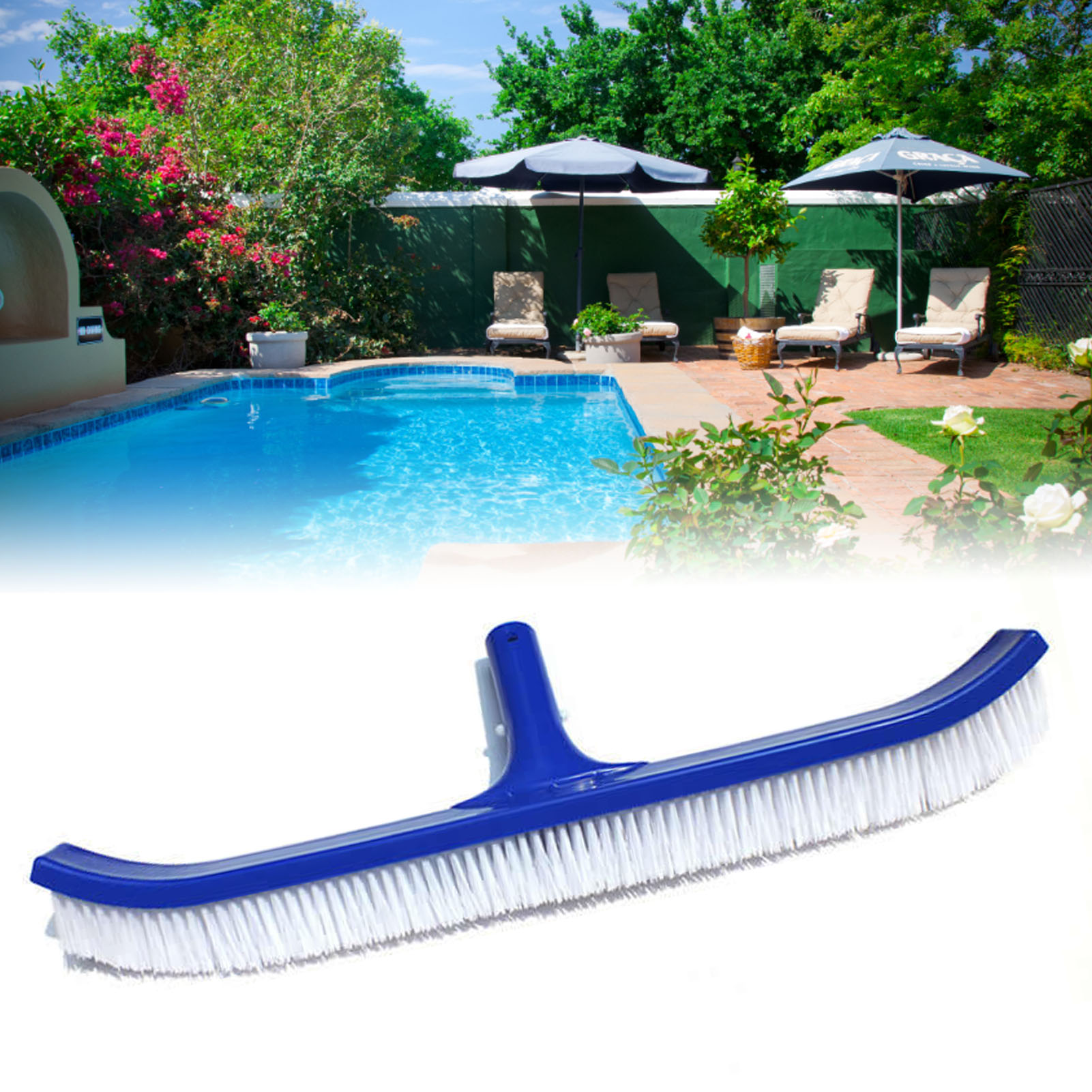 45 Cm (18 Zoll) Poolbürste, Poolbodenbürste, Poolreinigungswerkzeug, Poolwandbürste, Poolzubehör, Kleber, Poolbürste