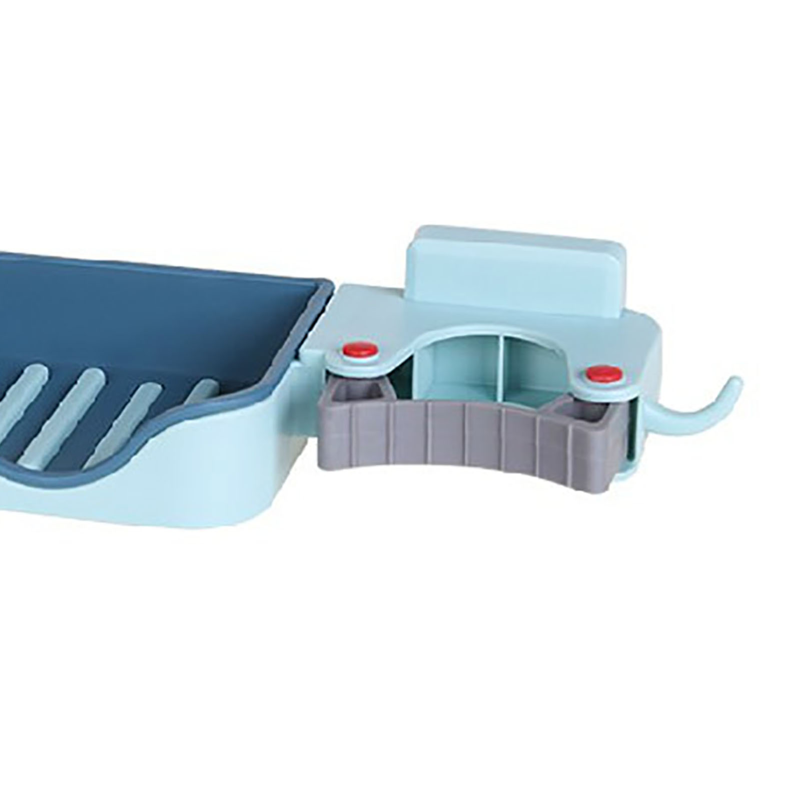 3-in-1 Seifenschale Und Mopphalter, Nahtloser, Wandmontierter Mopphalter, Feuchtigkeitsbeständiger Abflussclip Für Badezimmer, Blau (einheitsgröße)