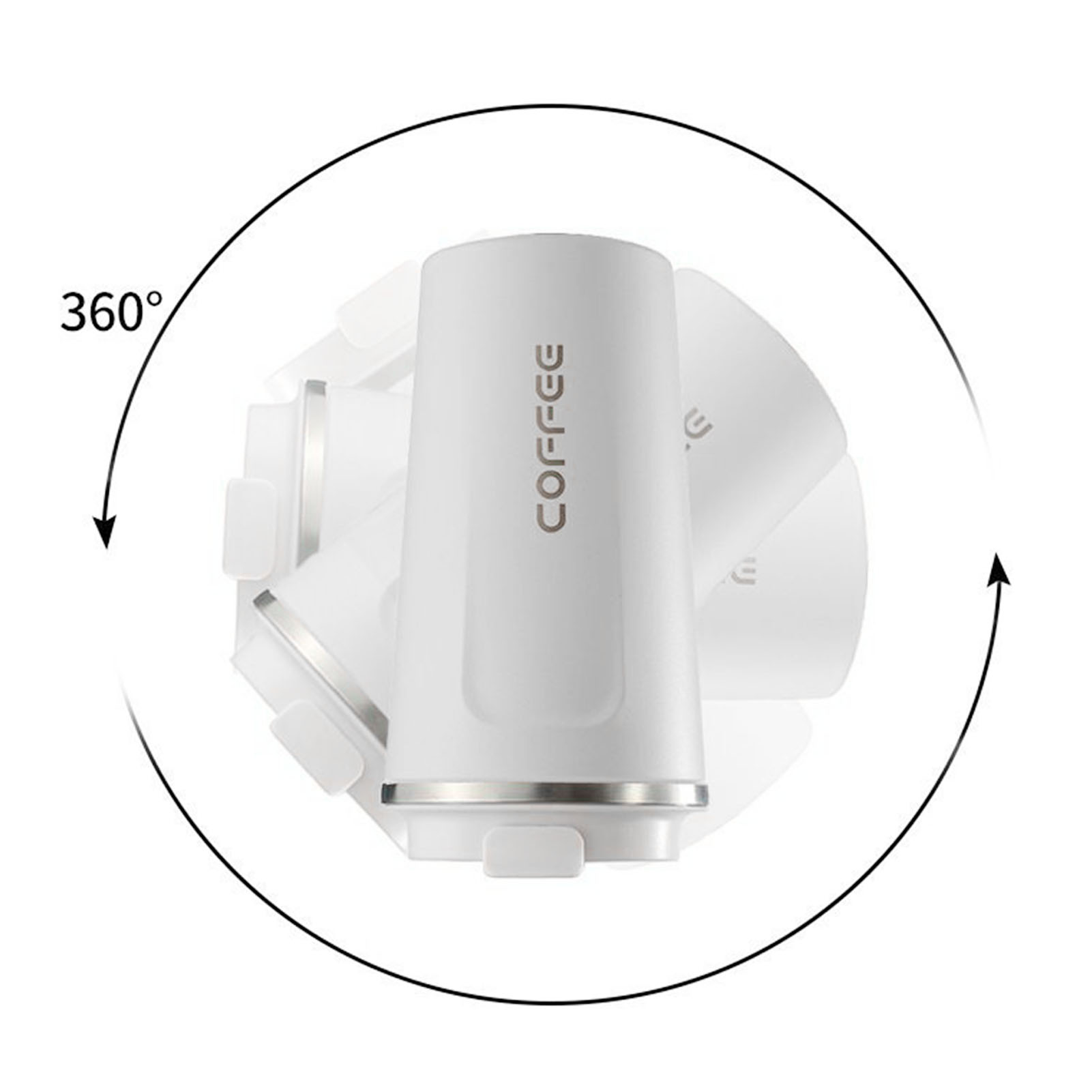 Minimalistischer Isolierbecher Aus Schlichtem Edelstahl 304 Mit Intelligenter Temperaturanzeige, Tragbarer Autobecher, Zweite Generation, Weiß – 380 Ml