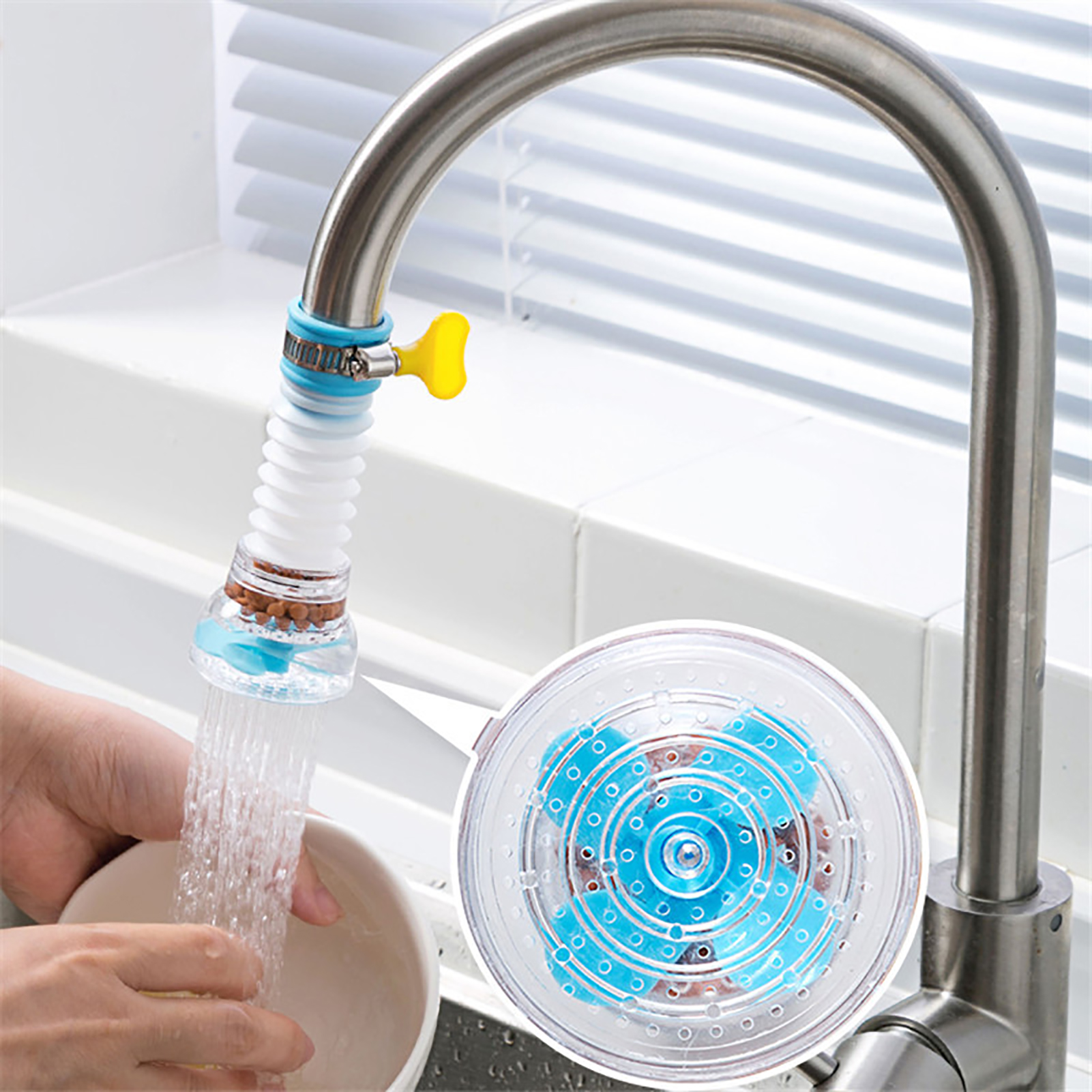 Wasserhahn, Duschkopf, Spritzschutz-duschkopf Für Küche Und Haushalt, Teleskop-filterdüse, Schwenkbarer Duschkopf, Wasserhahnfilter