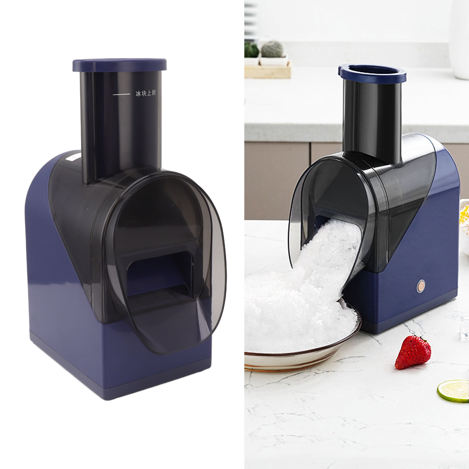 Smoothie-maker Mit Usb-aufladbarem Eiscrusher, Eiscrusher Für Milchtee, Elektrischer Doppelklingen-eiscrusher, Blauer Changchun Smoothie-maker