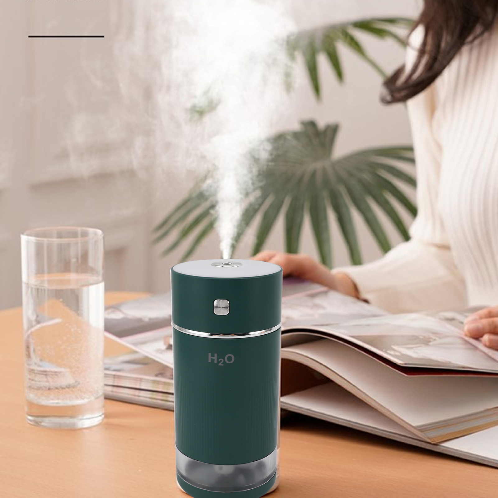 Caixia Cup 2-in-1 Ultraschall-aroma-luftbefeuchter, Große Größe, Für Büro Und Zuhause, Kleine Größe, Usb, Leise, Fürs Auto, Mit Ätherischen Ölen, Grün
