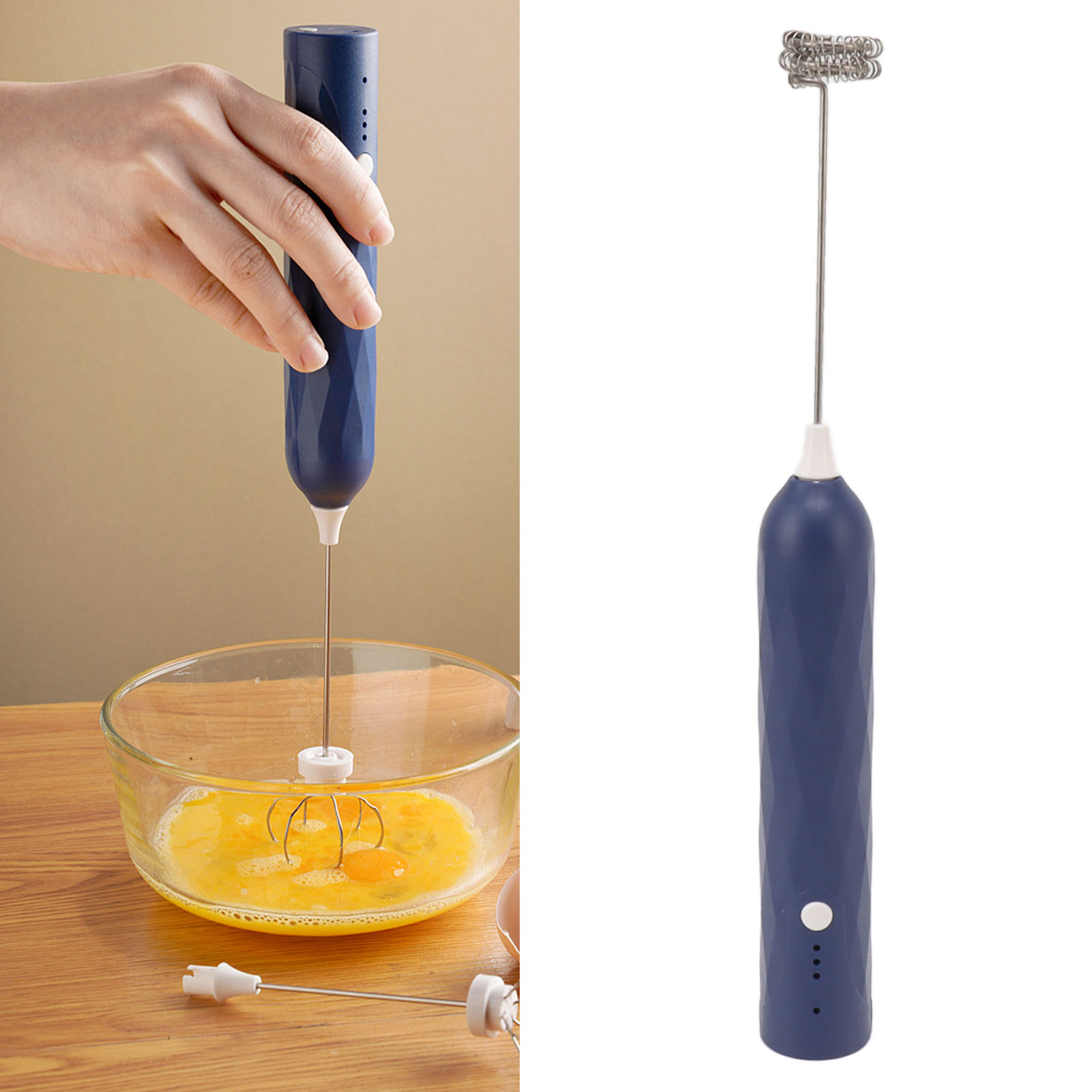 Elektrischer Schneebesen, Kleiner Kreativer Haushaltsmixer, Multifunktionaler Kabelloser Milch-/kaffeeaufschäumer (blau)
