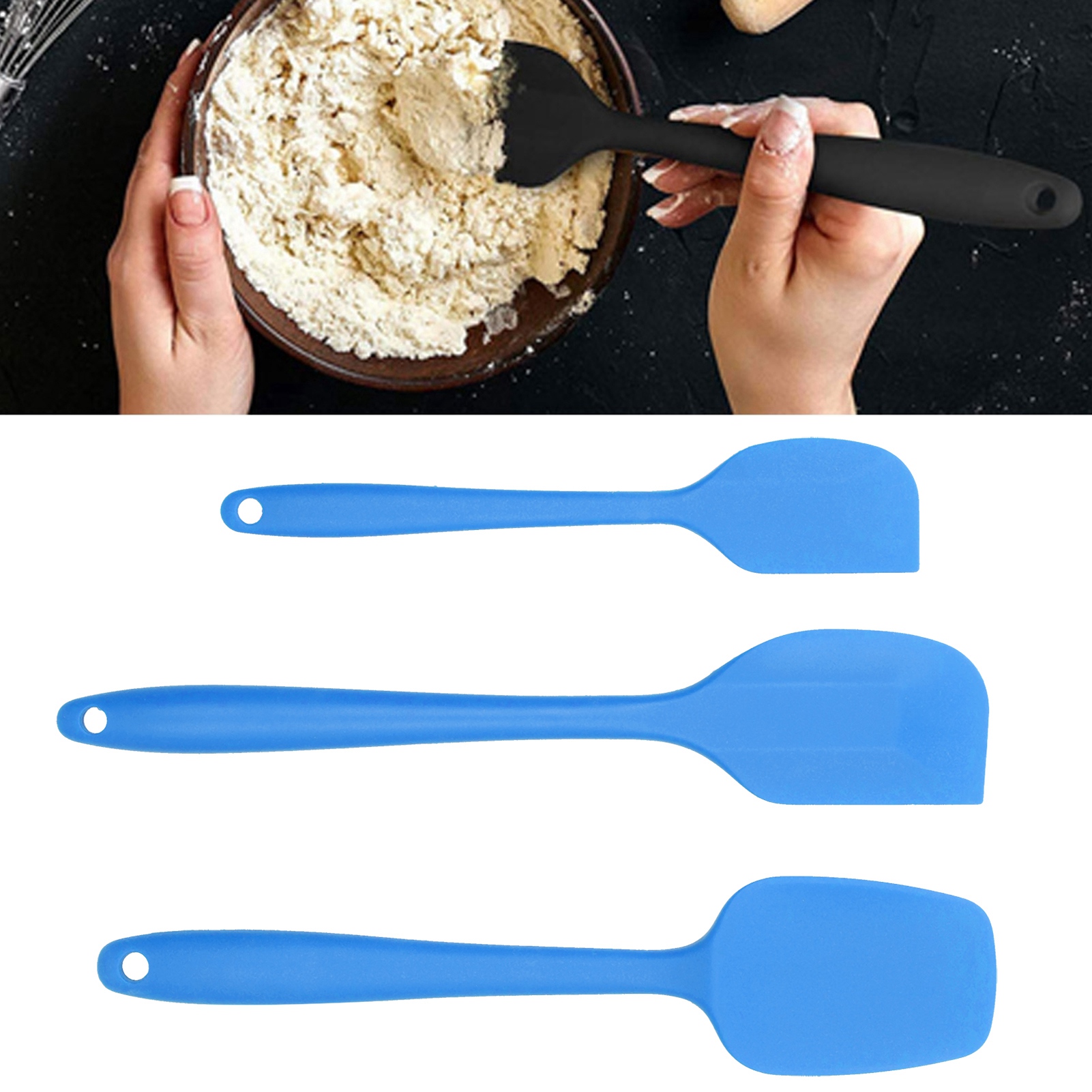 Antihaftbeschichteter Silikon-gebäckspatel, Buttermesser Zum Backen, Schokoladenschaber, Glattes Und Hitzebeständiges Küchenutensil, Blau.