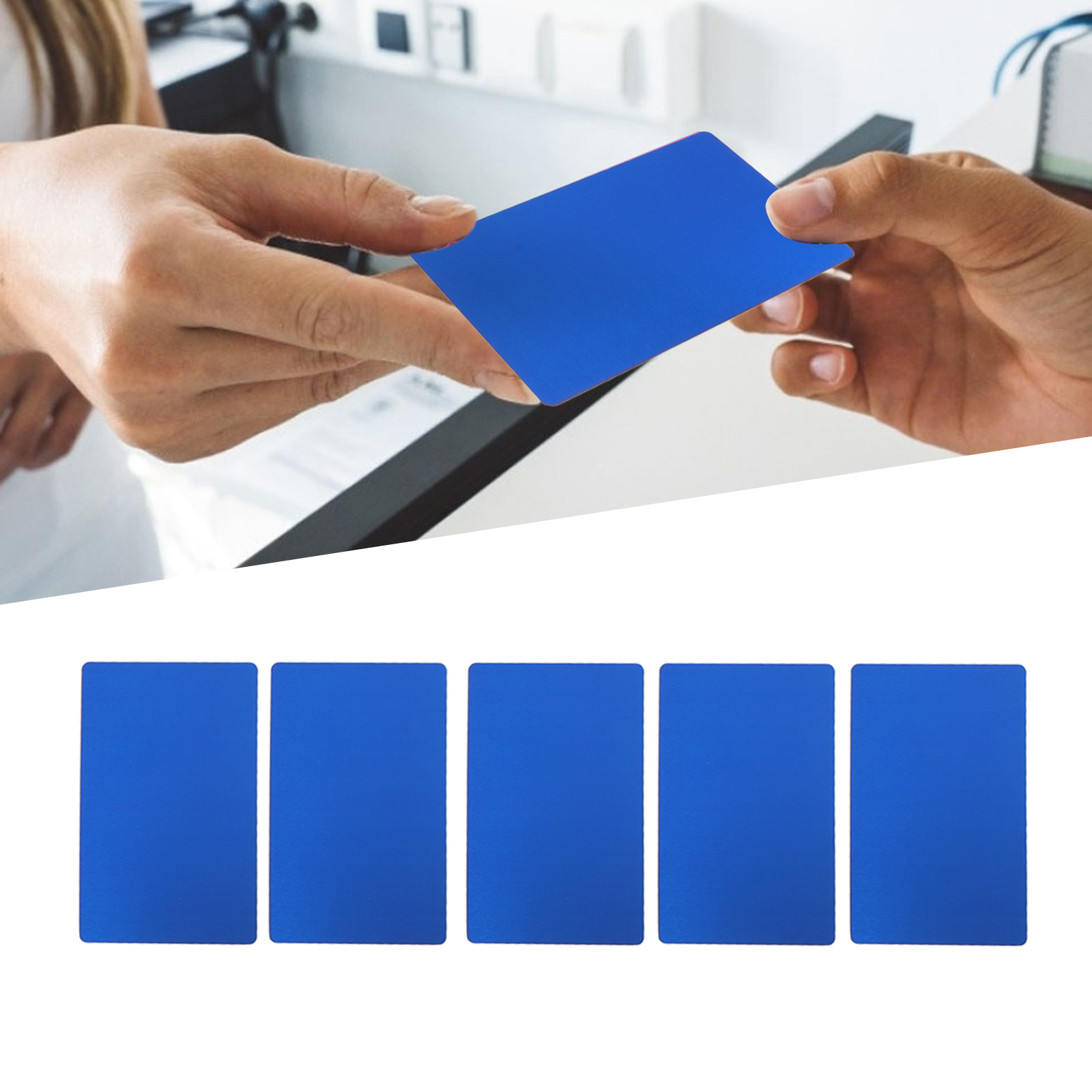 Aluminiumplatte, Lasermarkierung, Visitenkartengravur, Debugging-material, Aluminium-magnesium-legierung, Glasfasergerät, Blaue Visitenkarte